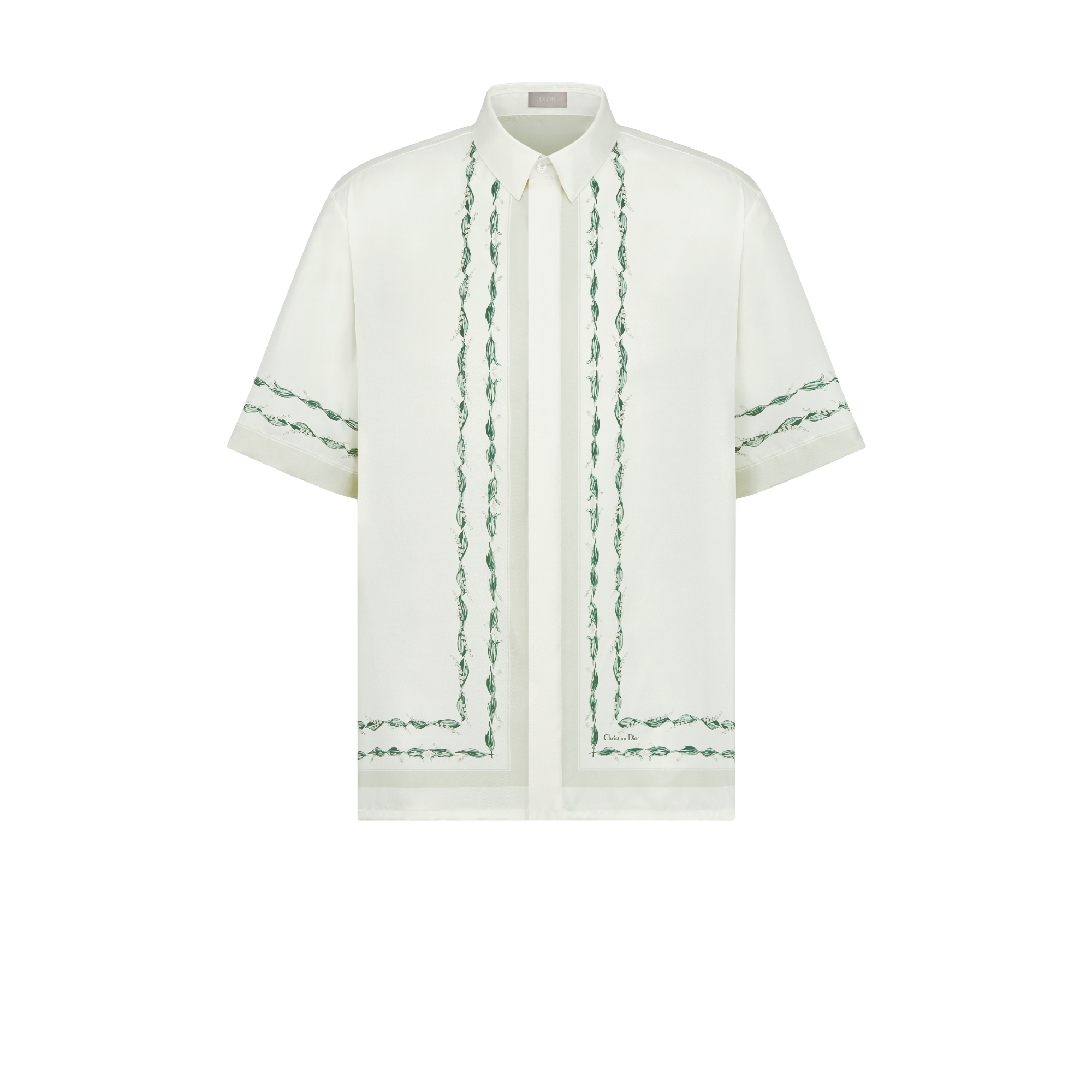 Christian Dior Couture Lily of the Valley ショートスリーブ シャツ シルクツイル E01
