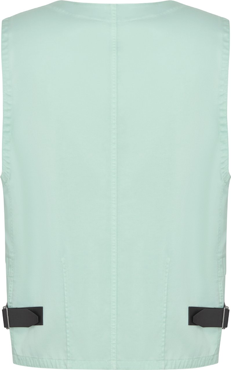 DIOR AND STONE ISLAND Vest Light Green Cotton Blend Satin DIOR