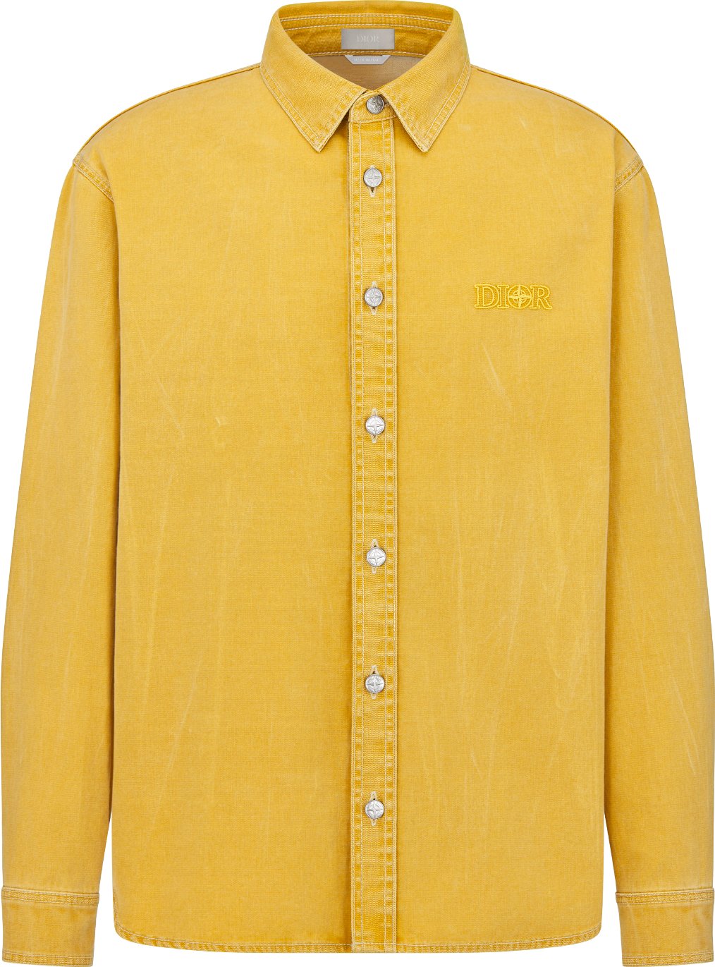 DIOR AND STONE ISLAND Overshirt Yellow Cotton DIOR