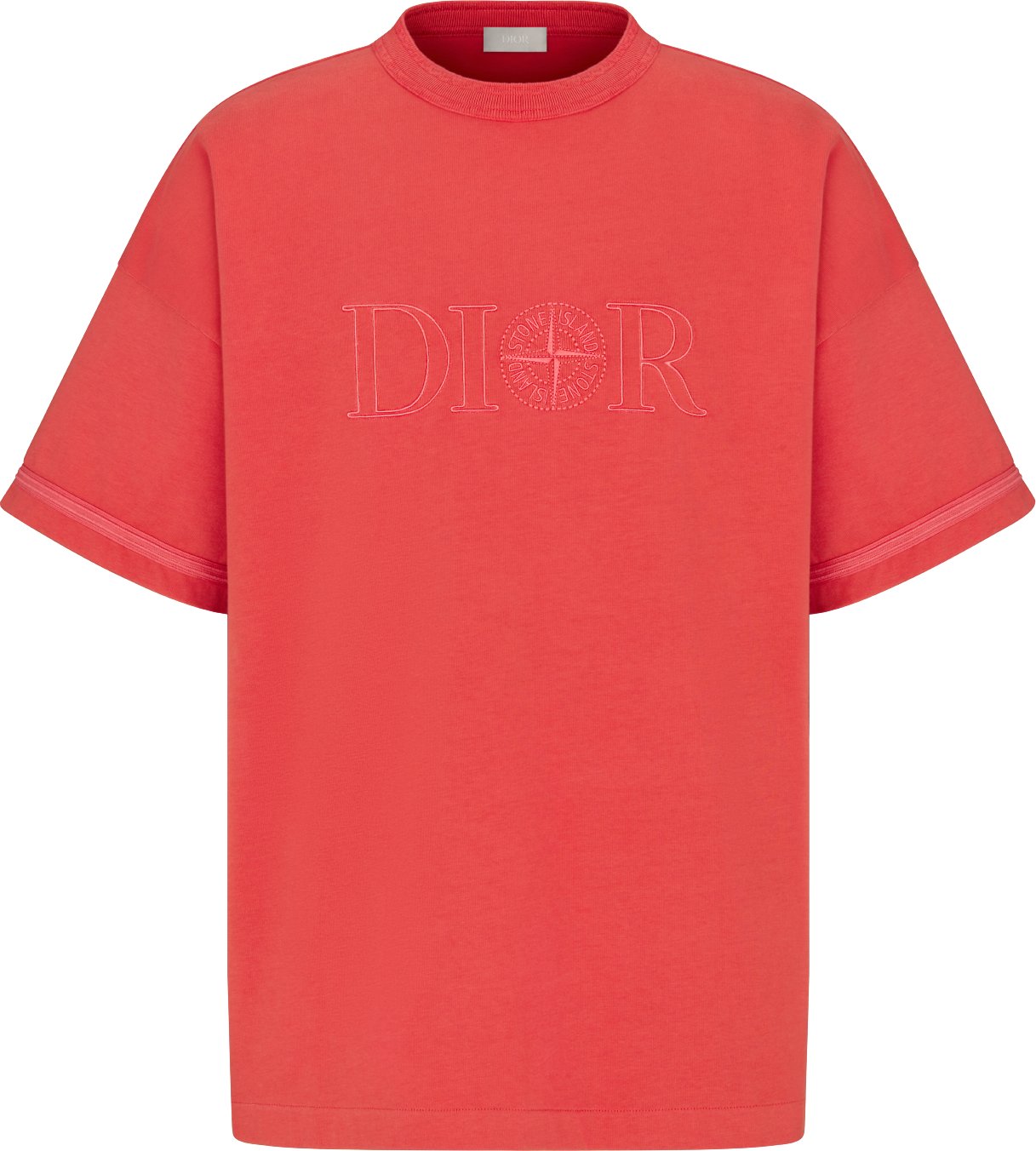 DIOR AND STONE ISLAND T Shirt Oversized Fit Red Cotton Jersey DIOR
