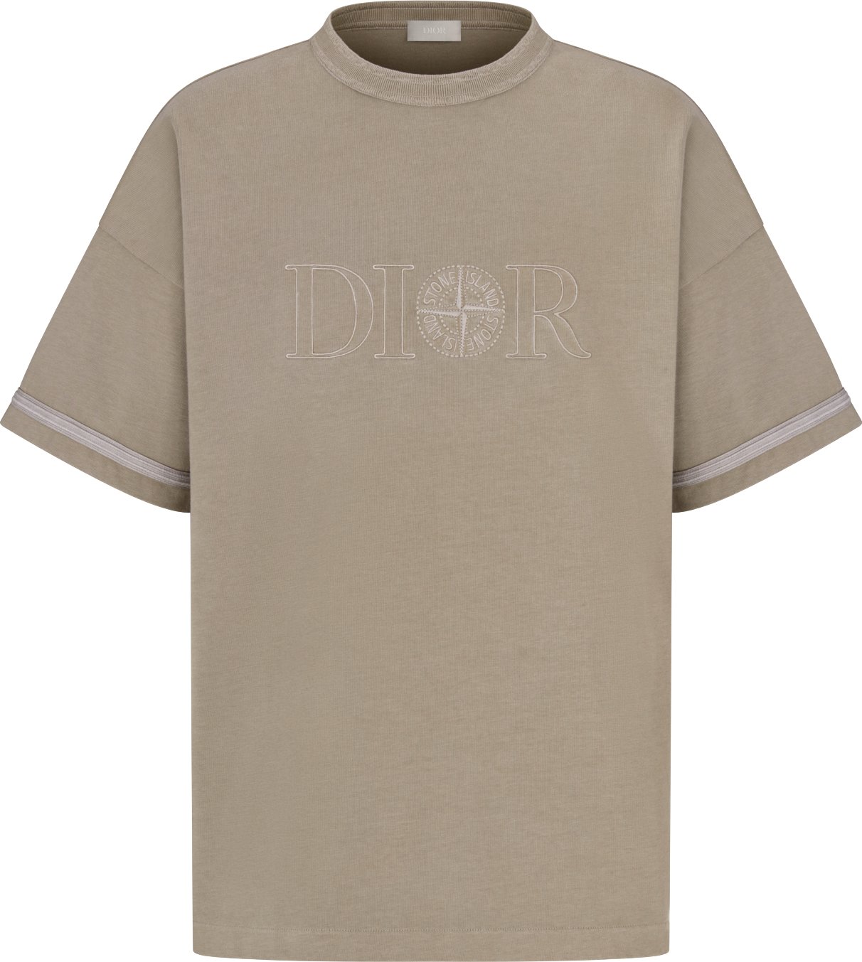 DIOR AND STONE ISLAND T Shirt Oversized Fit Brown Cotton Jersey DIOR