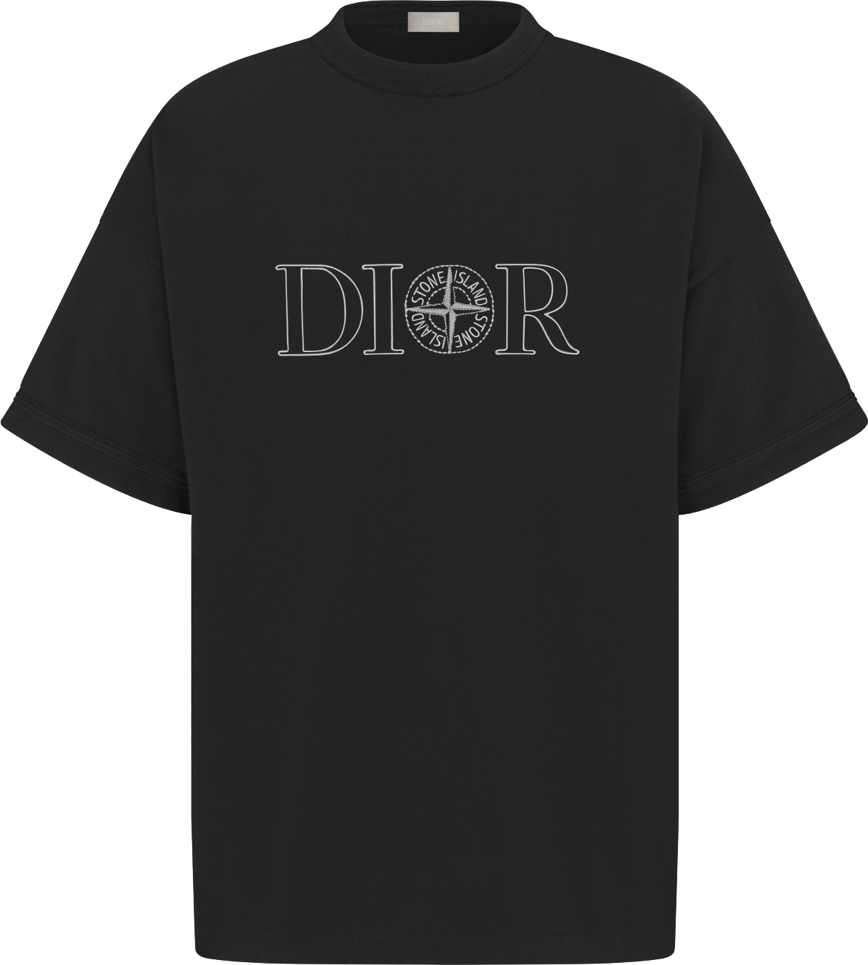 Camiseta DIOR AND STONE ISLAND corte extragrande Punto de algodon negro DIOR