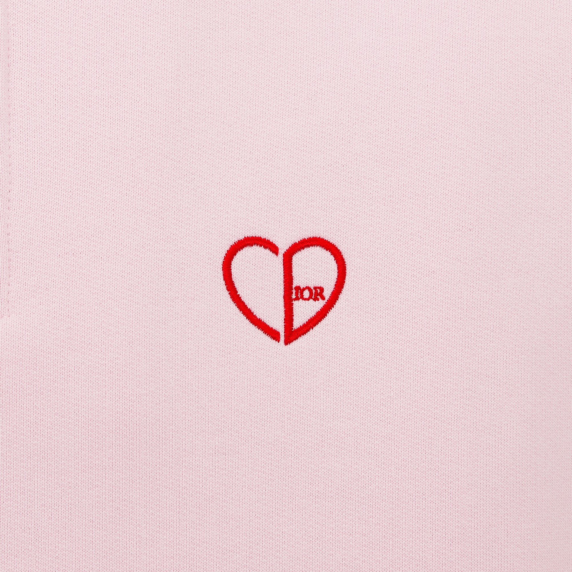 Relaxed fit trui met capuchon en CD Heart kenmerk Roze katoenfleece DIOR