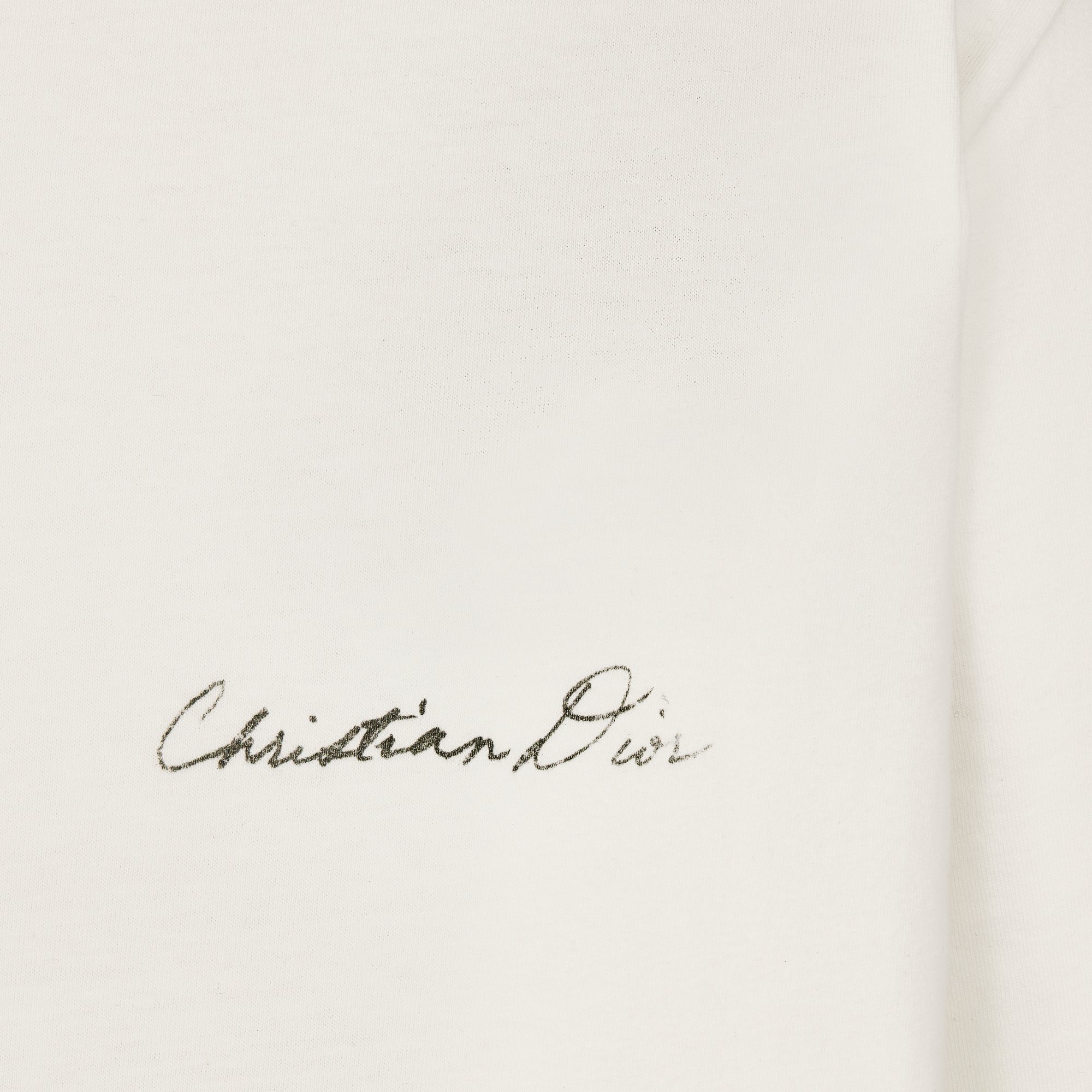 Handwritten Christian Dior T Shirt Relaxed Fit White Cotton Jersey DIOR