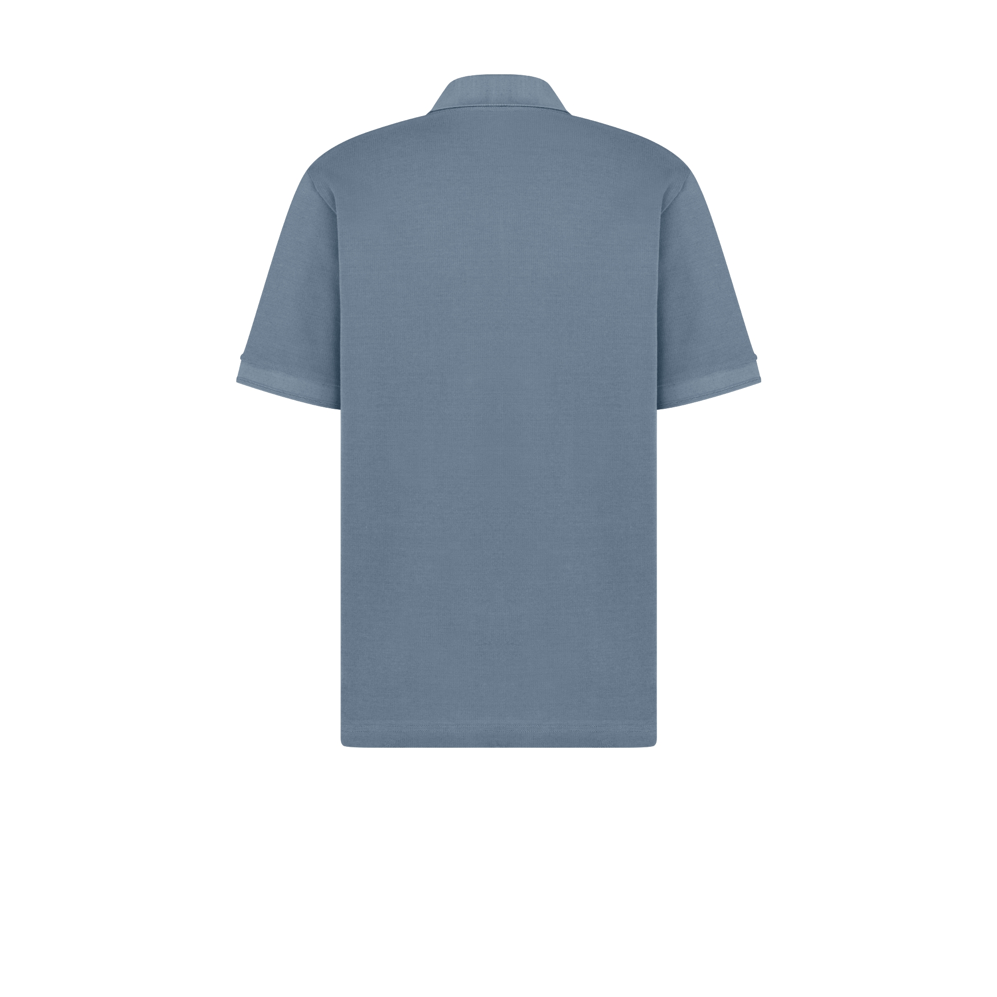 Dior Icons 폴로 셔츠 블루 코튼 실크 피케 E08