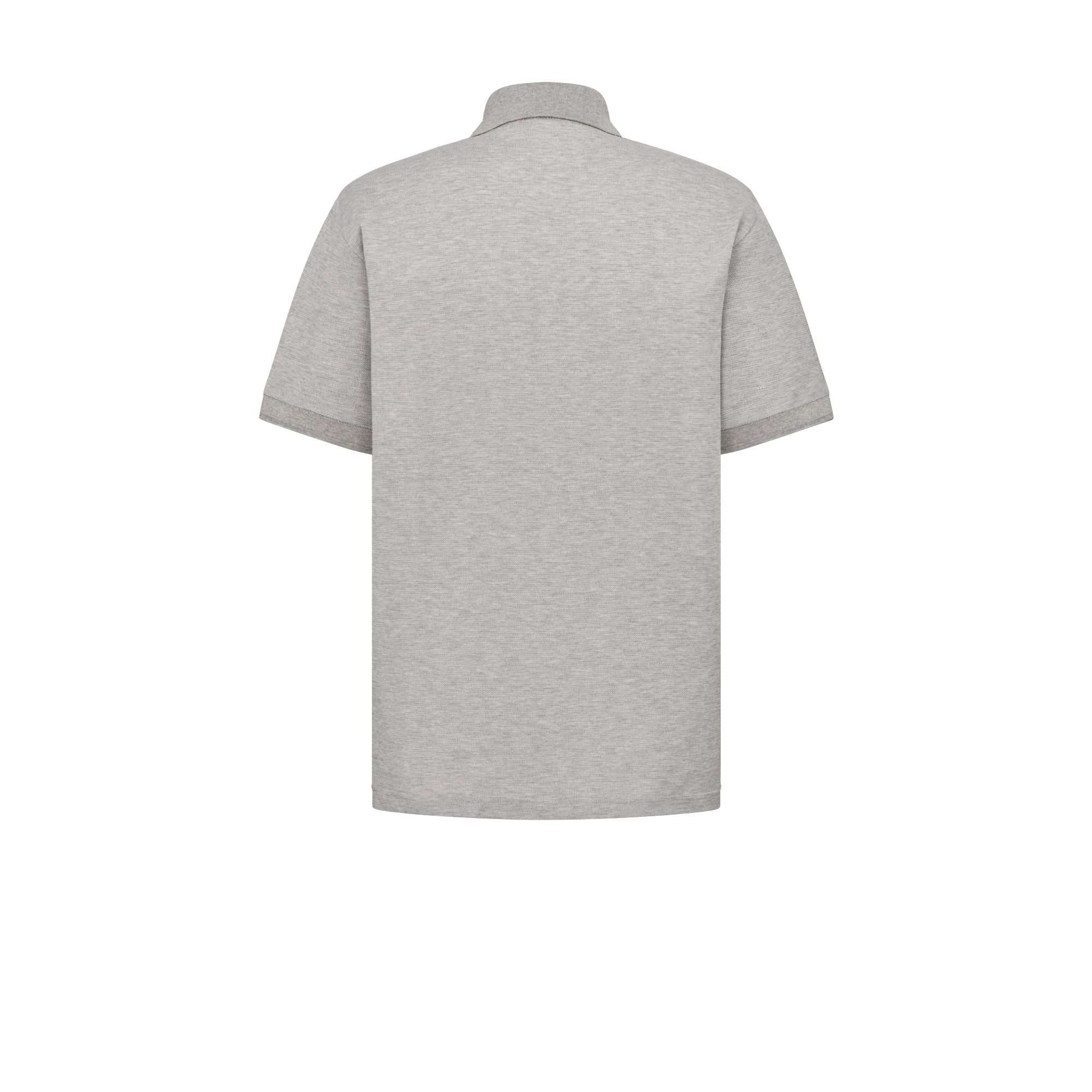 Dior Icons Polo Shirt Gray Cotton and Silk Piqué E08