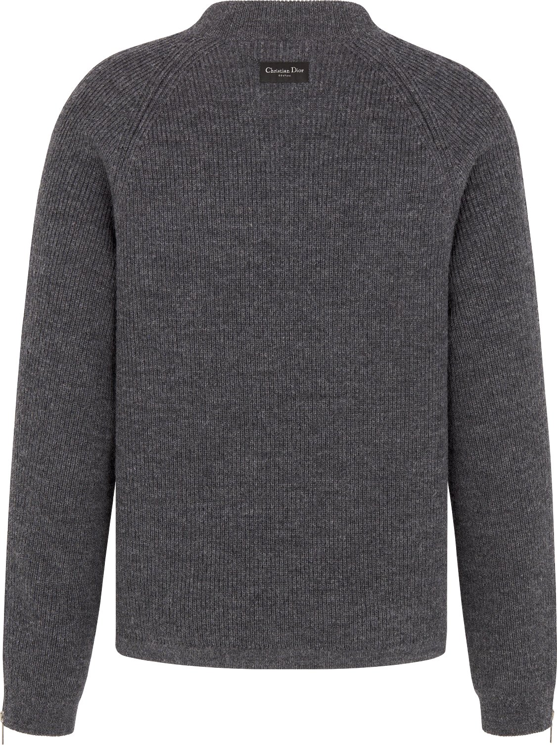 Christian Dior Couture Sweater Gray Virgin Wool Knit DIOR