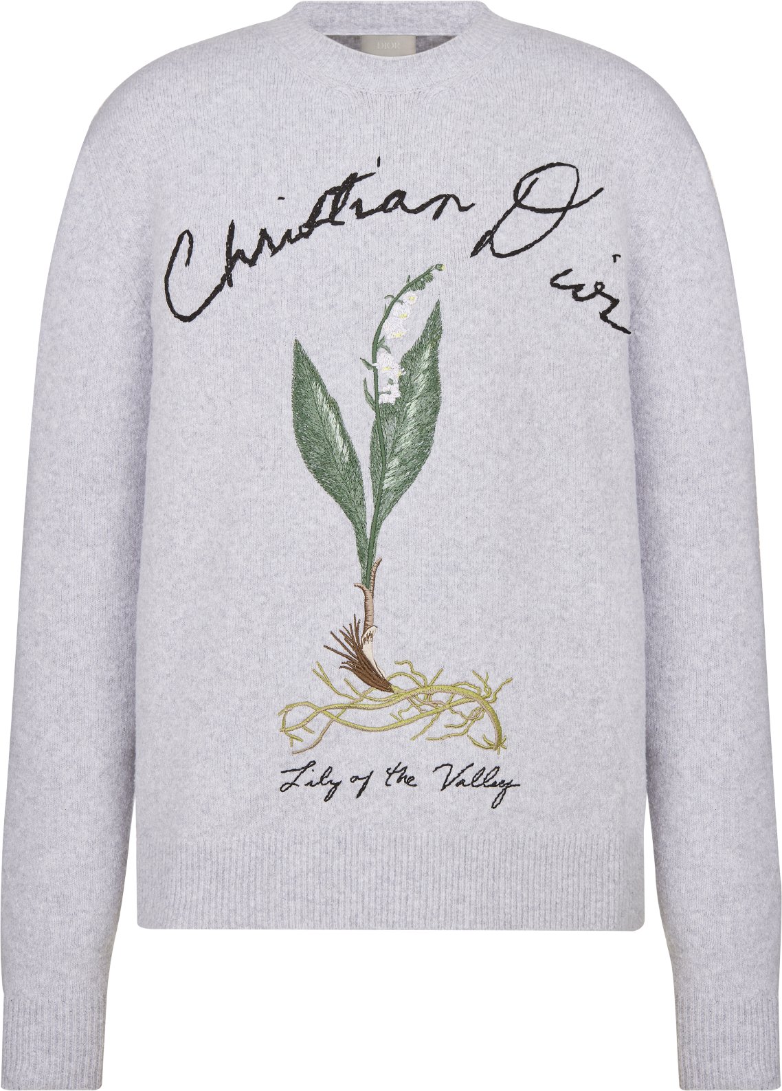 Lily of the Valley Sweater Gray Cotton Blend Jersey DIOR