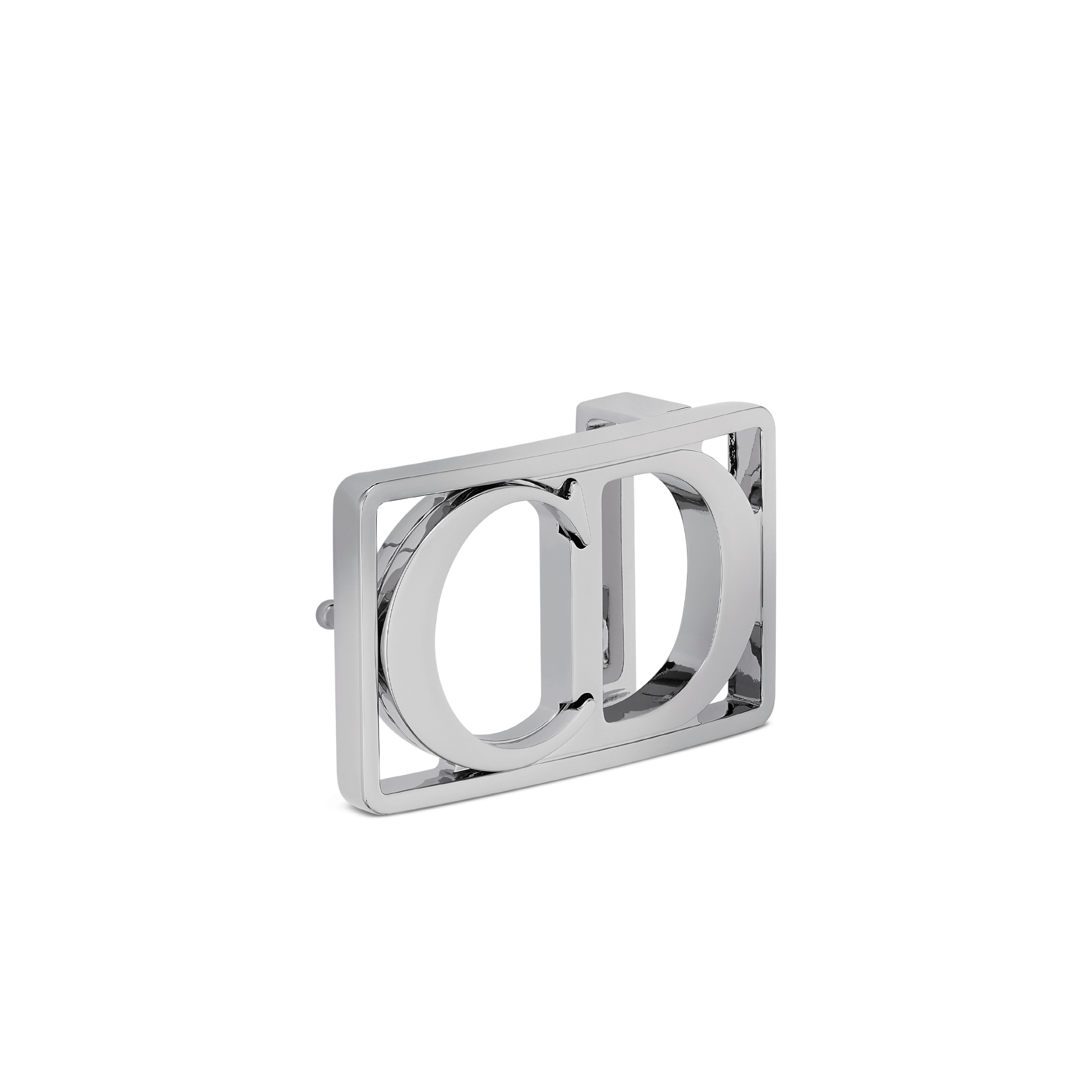 CD Icon Belt Buckle Palladium-Finish Brass, 35 MM E03