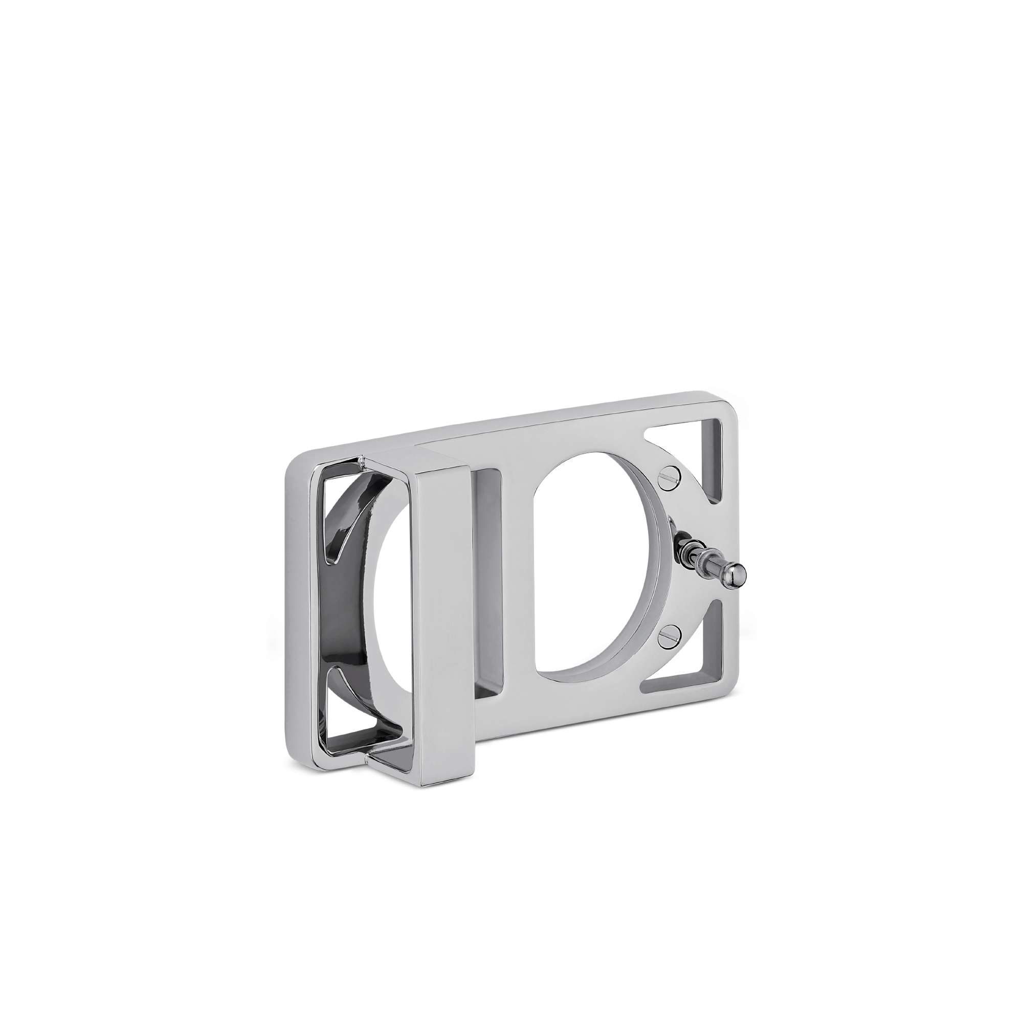 CD Icon Belt Buckle Palladium-Finish Brass, 35 MM E05