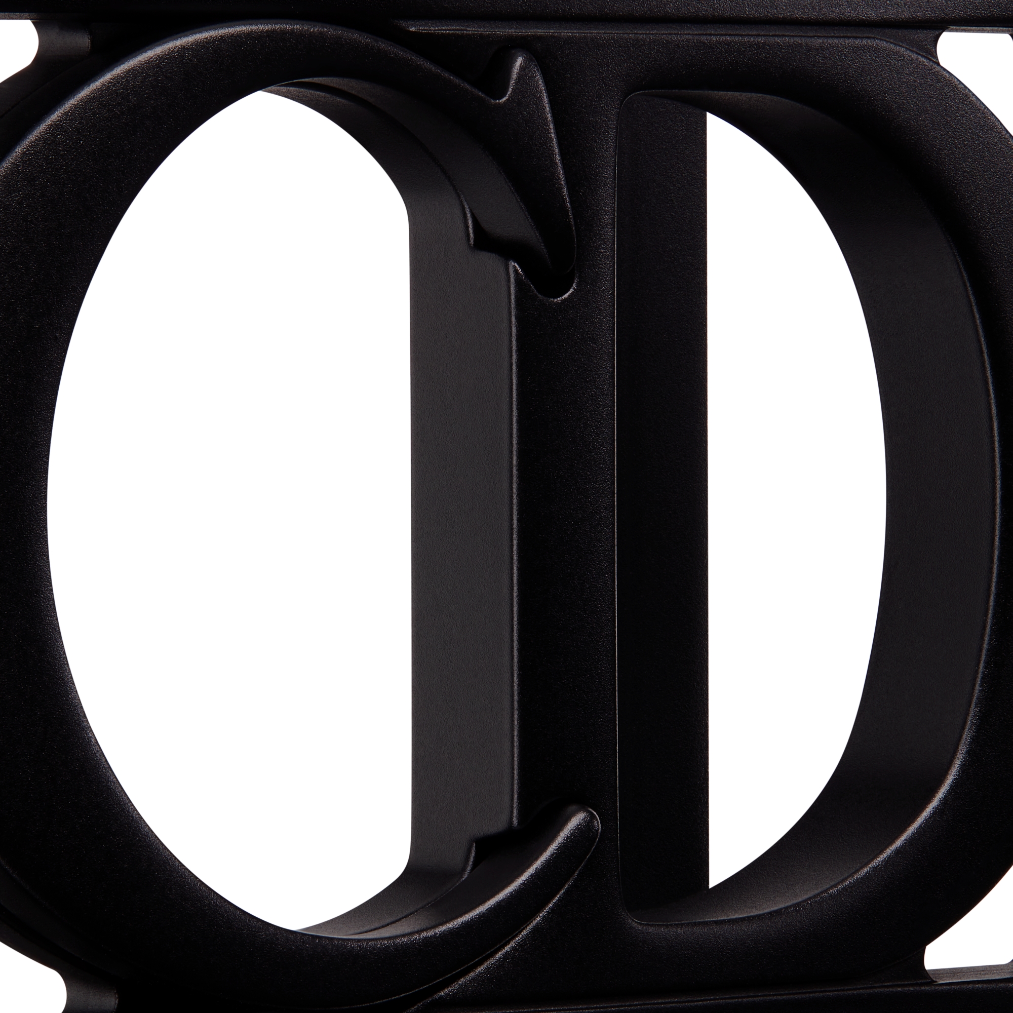 CD Icon Belt Buckle Black Matte Lacquer-Finish Brass, 35 MM E09