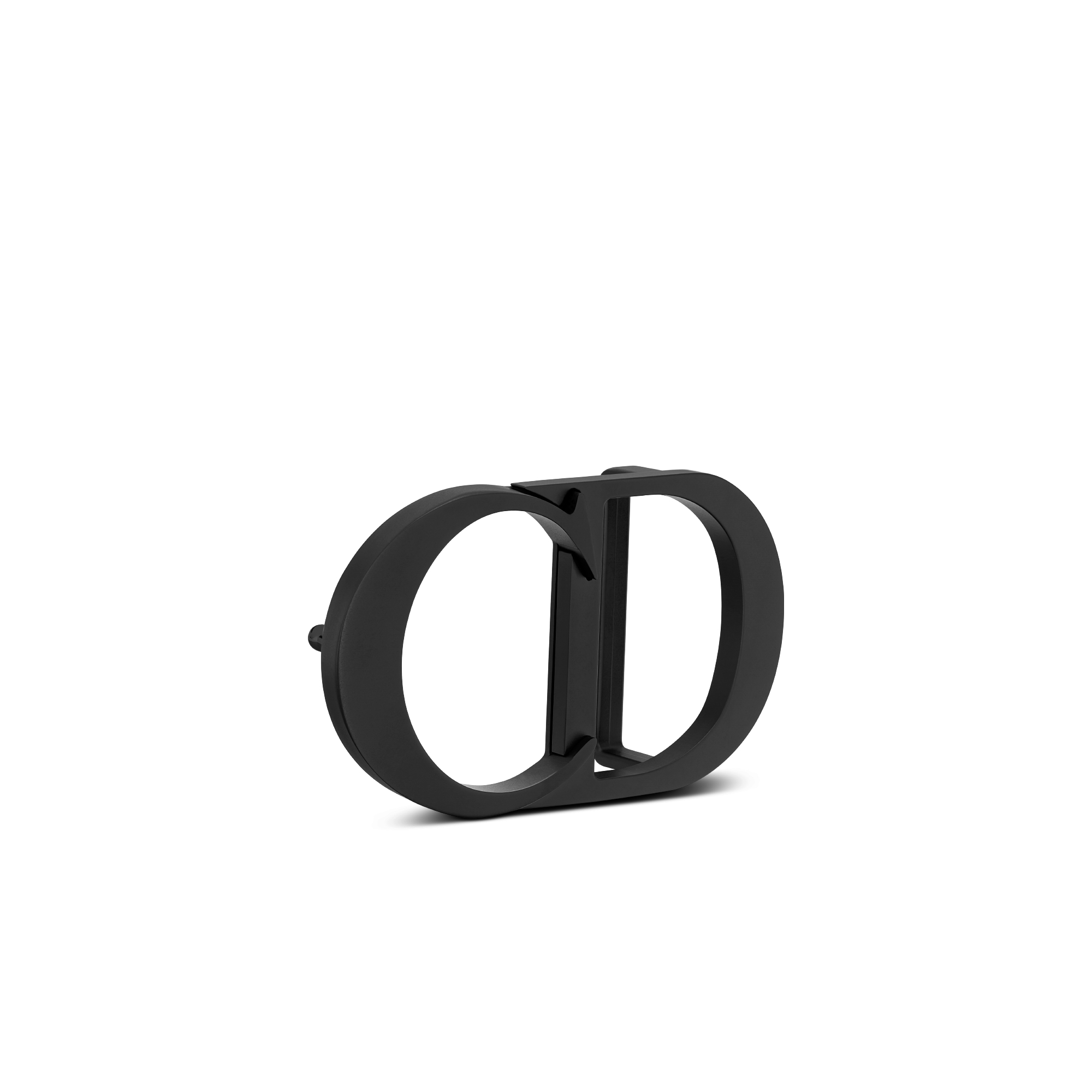 CD Icon Gürtelschnalle Messing mit mattem Lack-Finish in Schwarz, 35 mm E03