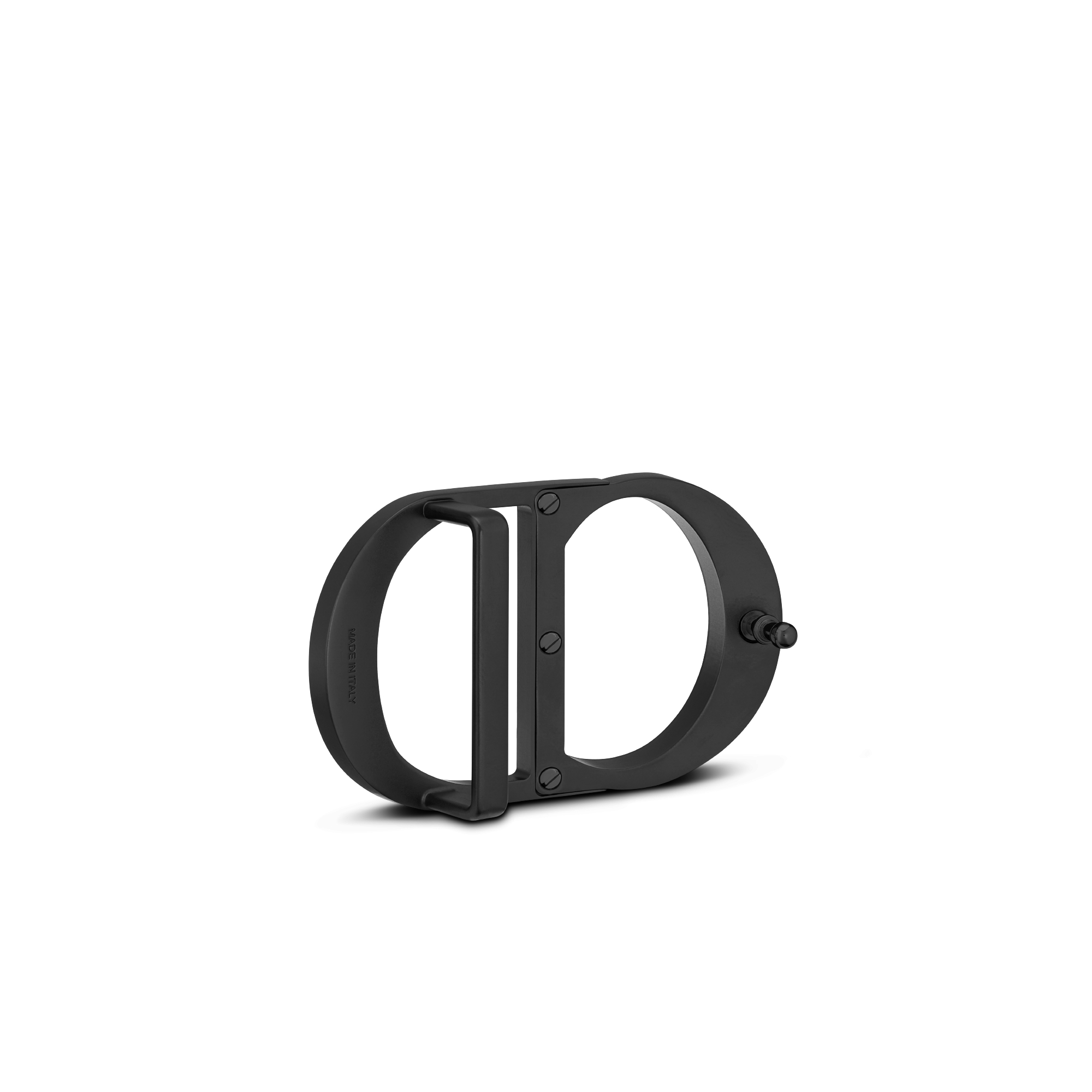 CD Icon Gürtelschnalle Messing mit mattem Lack-Finish in Schwarz, 35 mm E05