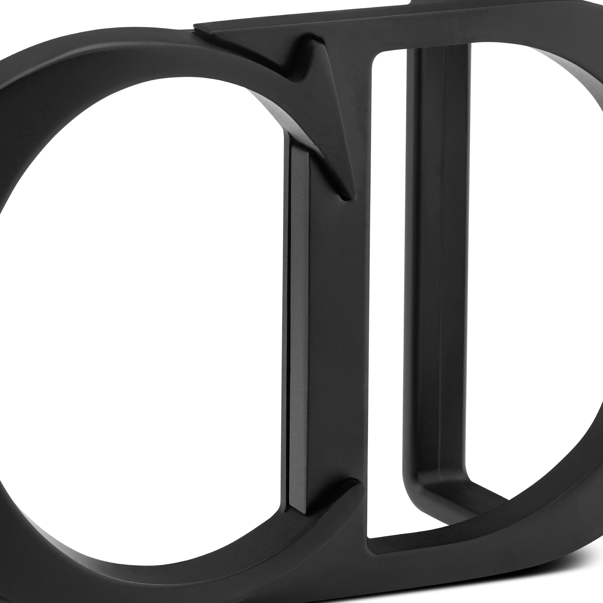 CD Icon Gürtelschnalle Messing mit mattem Lack-Finish in Schwarz, 35 mm E09