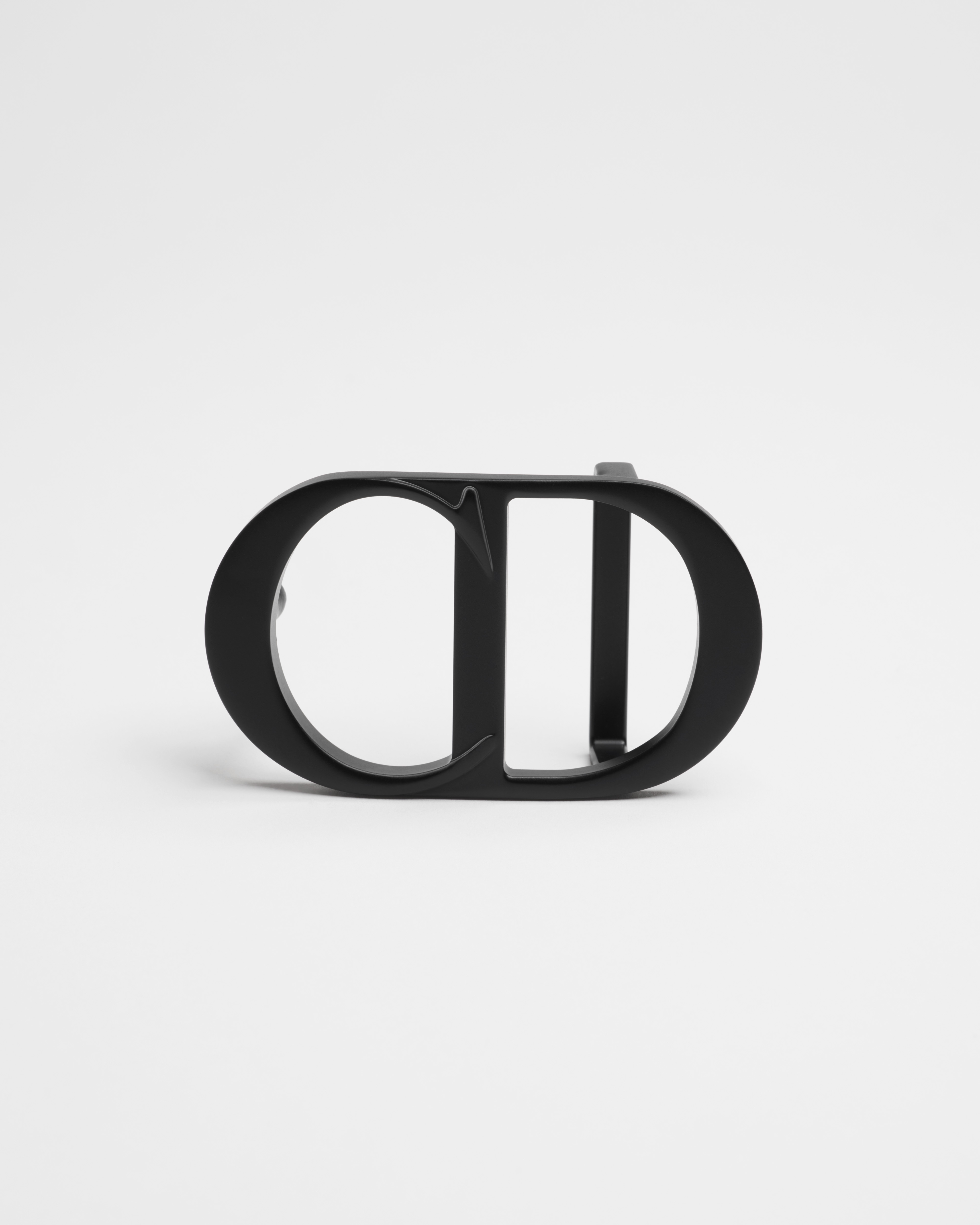 CD Icon 腰帶扣環 黑色啞光釉漆飾面黃銅，35 毫米 E01