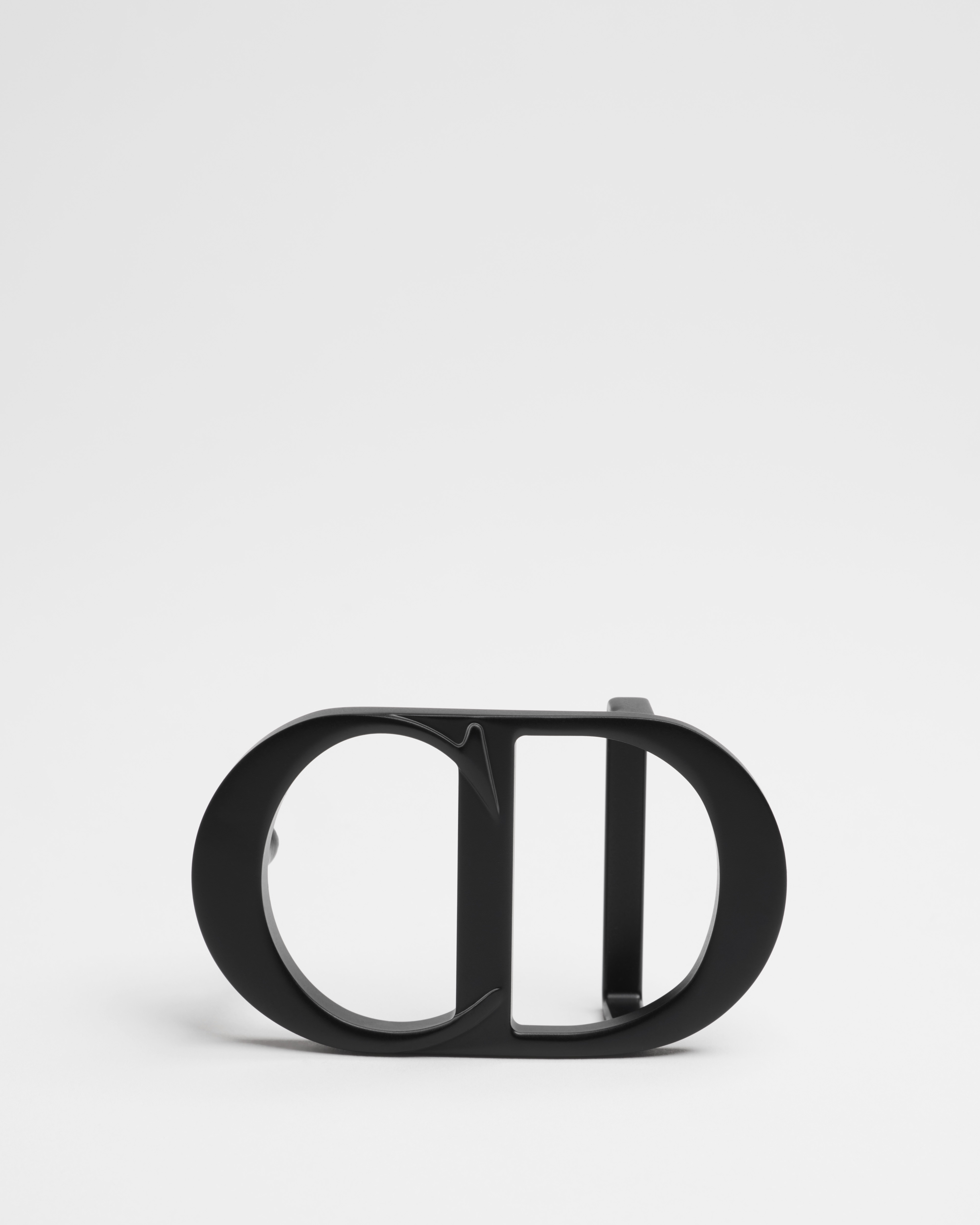 CD Icon Belt Buckle Black Matte Lacquer-Finish Brass, 35 MM E01