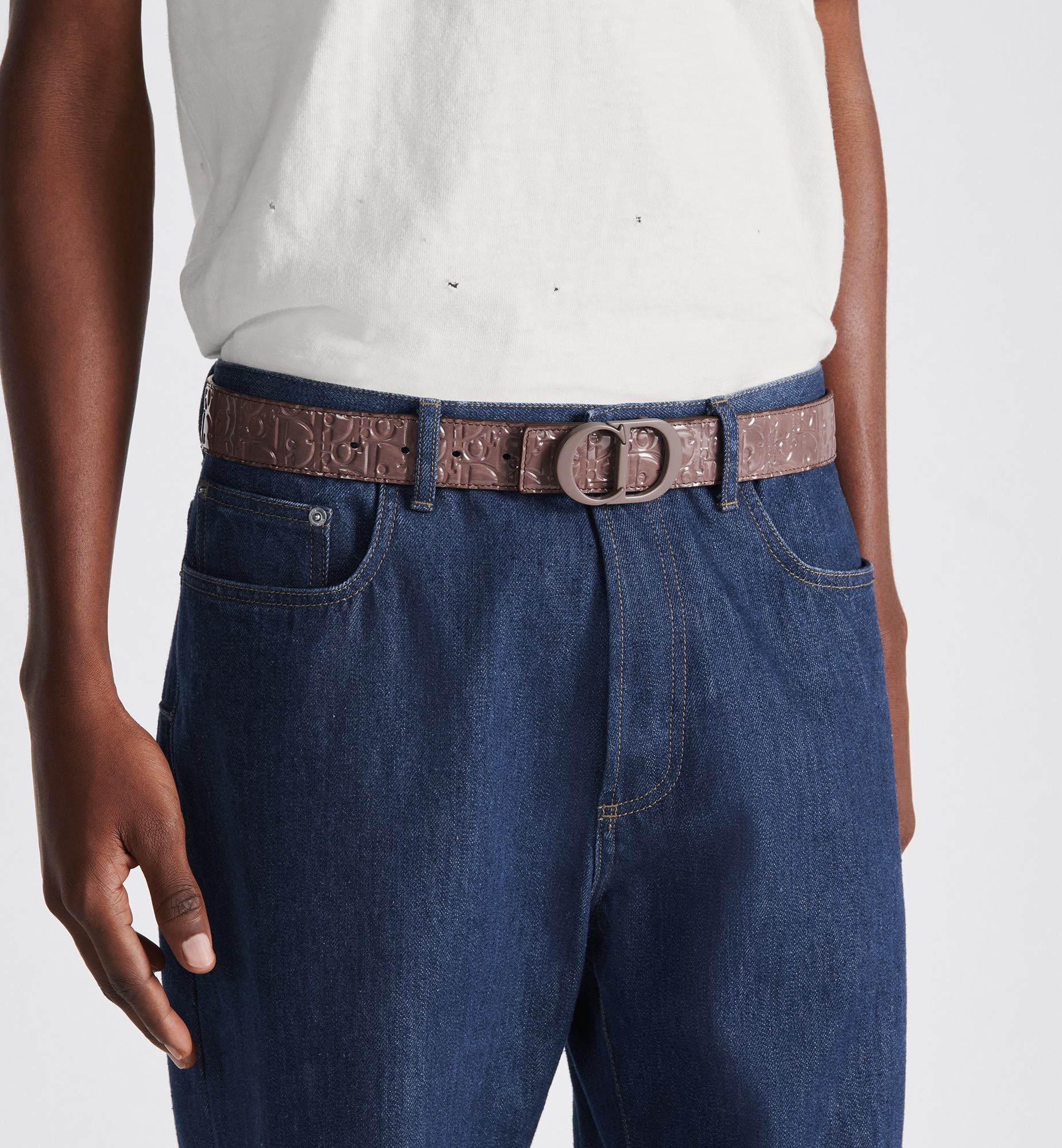 Fivela de cinto CD Icon Metal com acabamento laqueado ameixa fosco, 35 mm E12