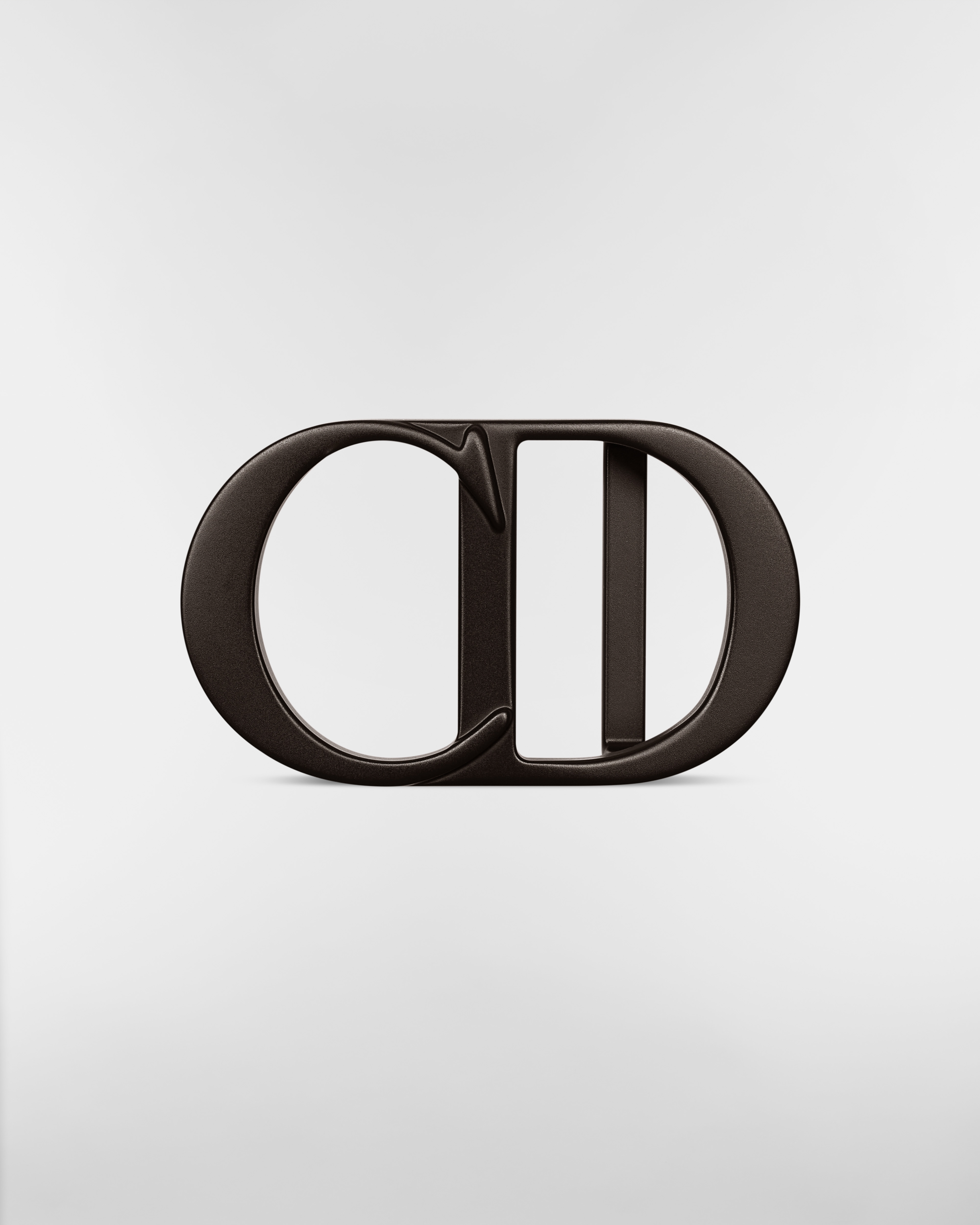 CD Icon Belt Buckle Brown Matte Lacquer-Finish Brass, 35 MM E01