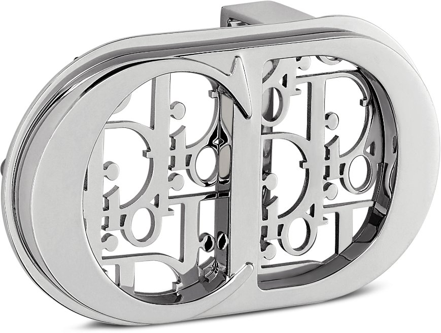 CD Icon Dior Oblique Cosmo Belt Buckle Three quarter closed view