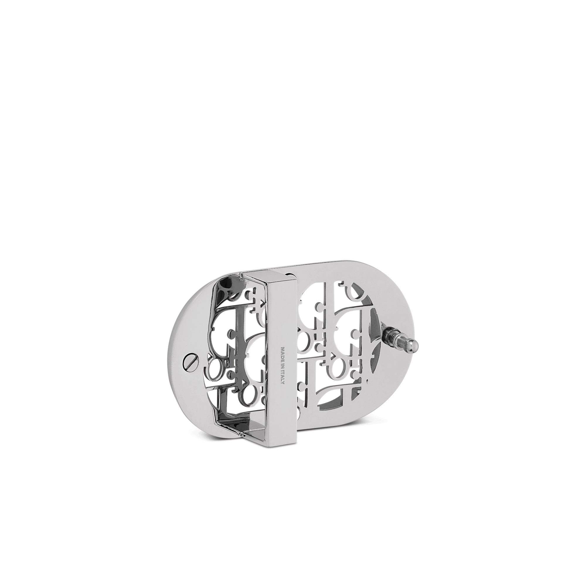 CD Icon Dior Oblique Cosmo Gürtelschnalle Messing mit Palladium-Finish, 35 mm E05