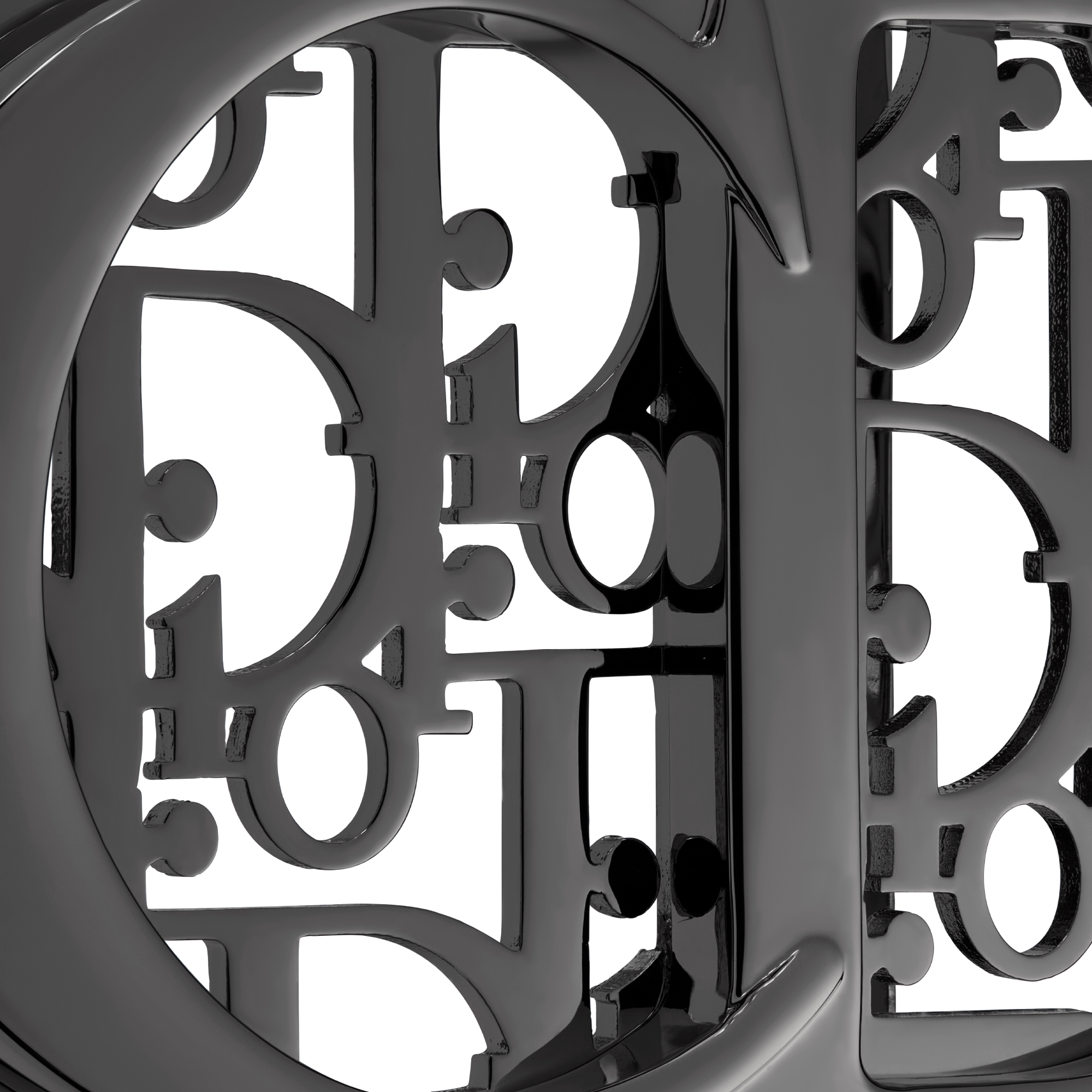 CD Icon Dior Oblique Cosmo Belt Buckle Ruthenium-Finish Brass, 35 MM E09