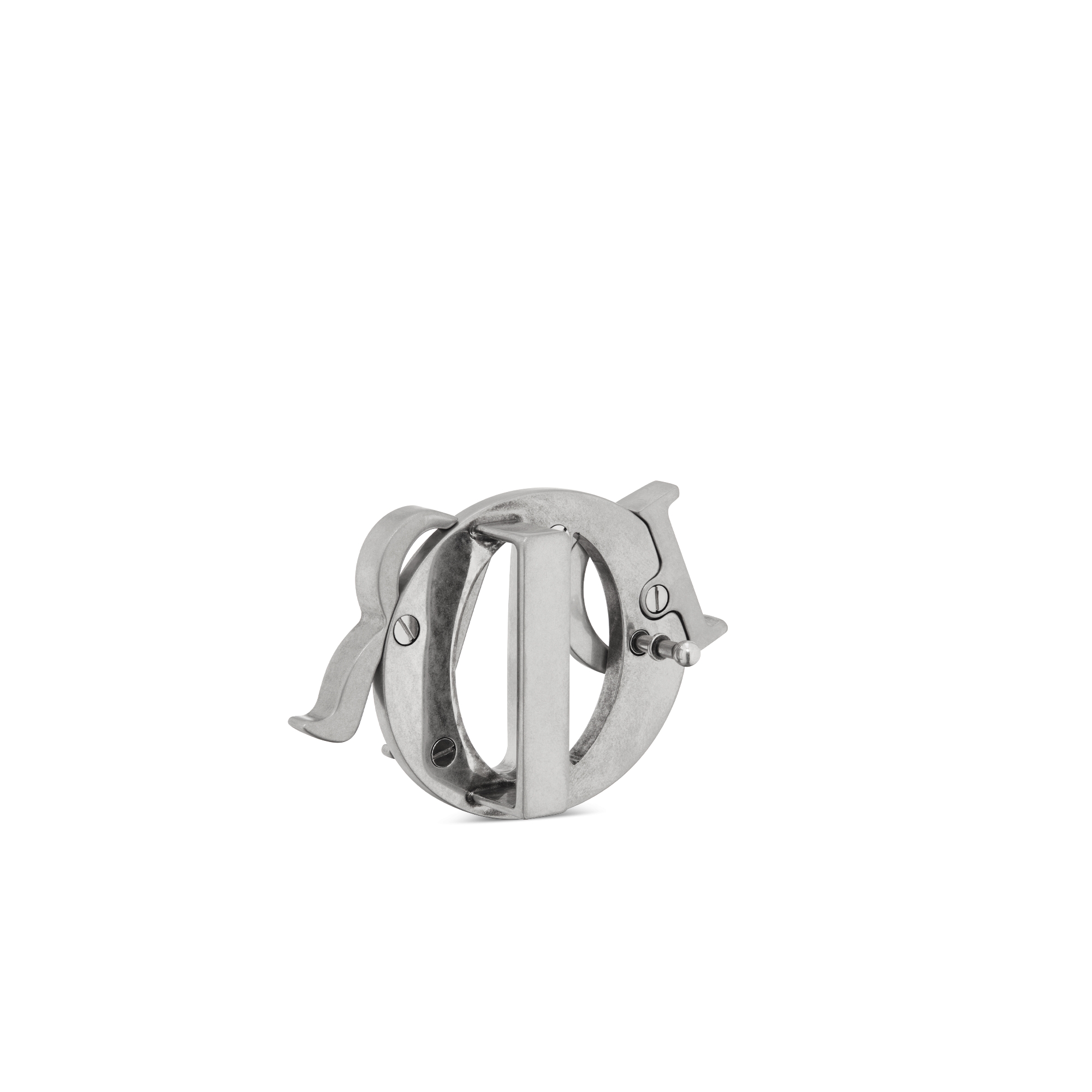 Dior Charm Belt Buckle Antique Silver-Finish Brass, 35 MM E05