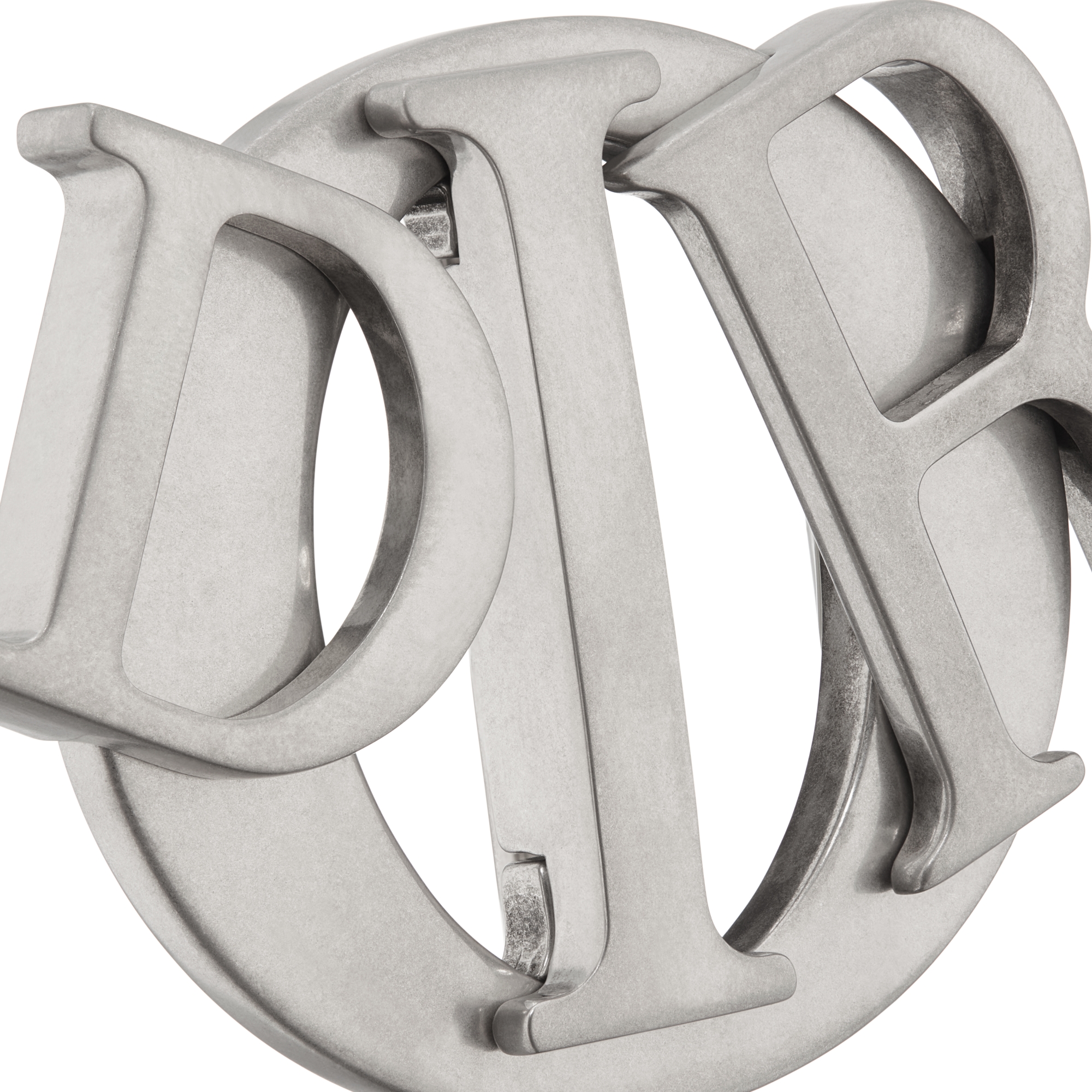 Dior Charm Belt Buckle Antique Silver-Finish Brass, 35 MM E09