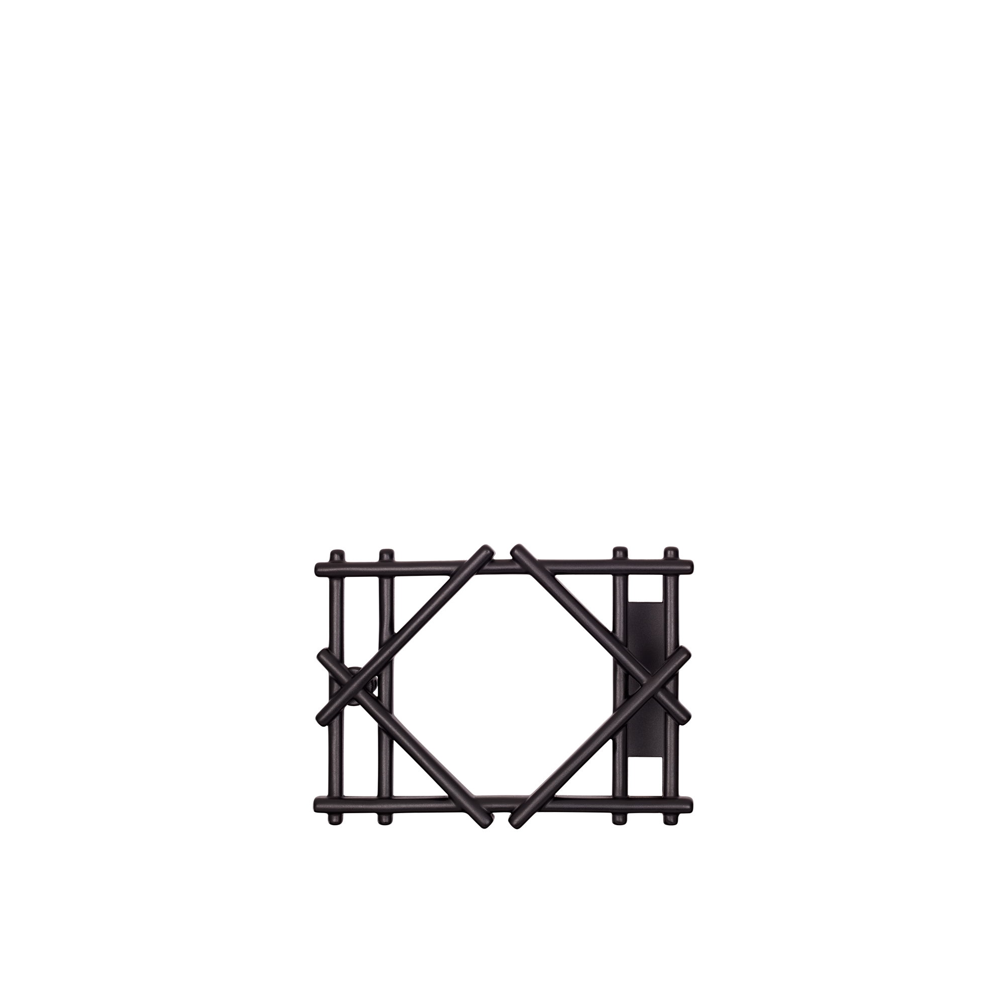 Cannage Belt Buckle Polished Black Brass, 35 MM E01