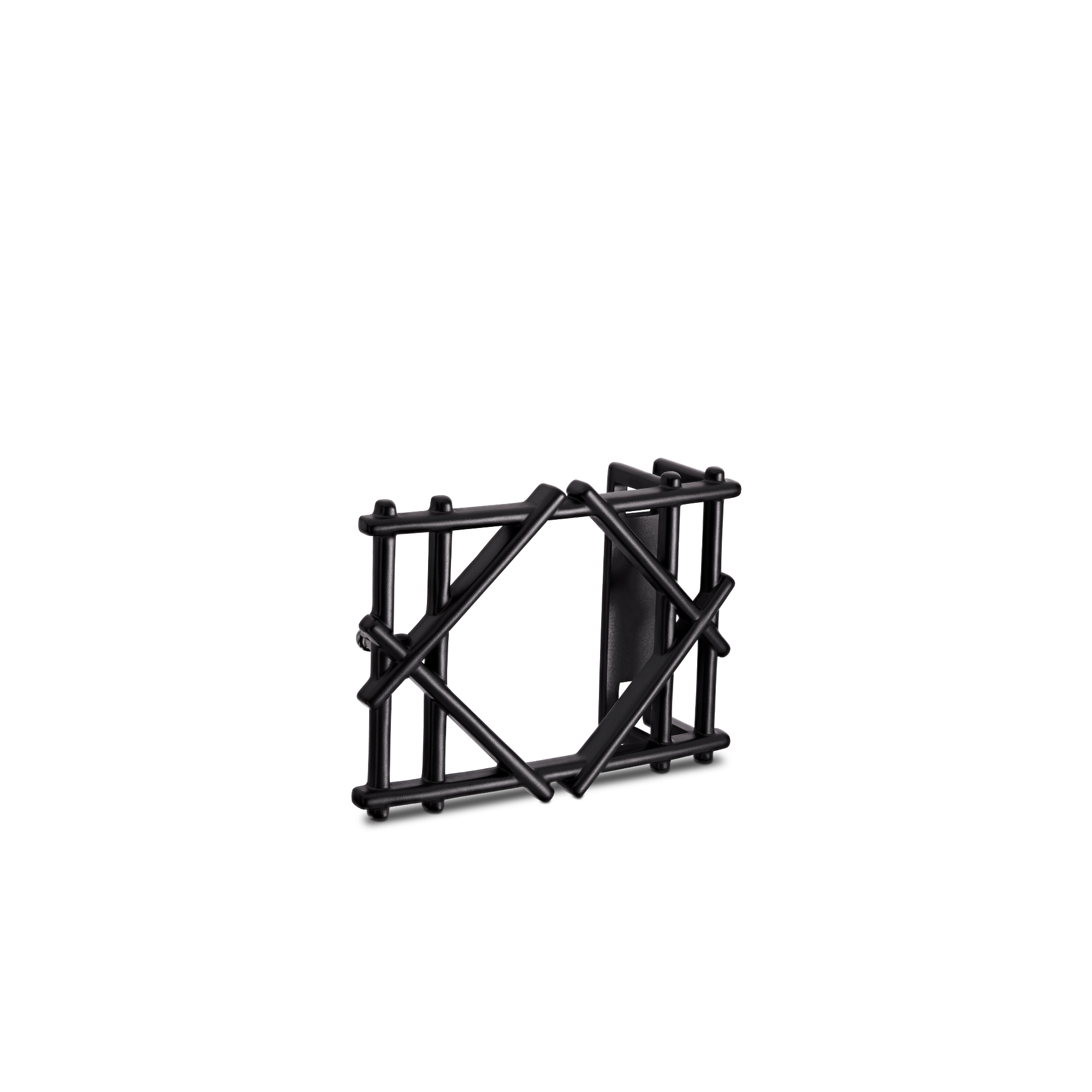 Cannage Gürtelschnalle Poliertes Metall in Schwarz, 35 mm E03