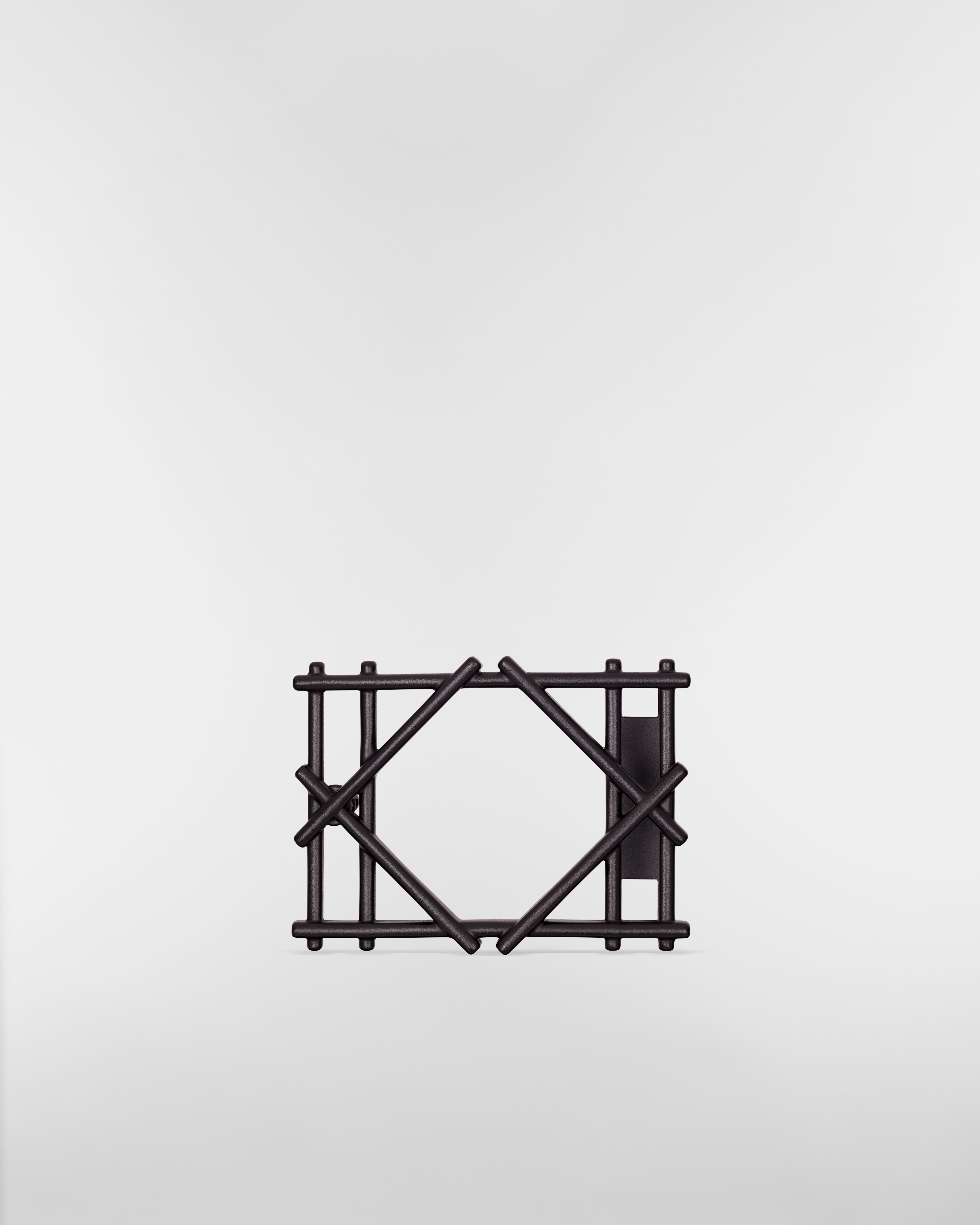 Cannage Belt Buckle Polished Black Brass, 35 MM E01