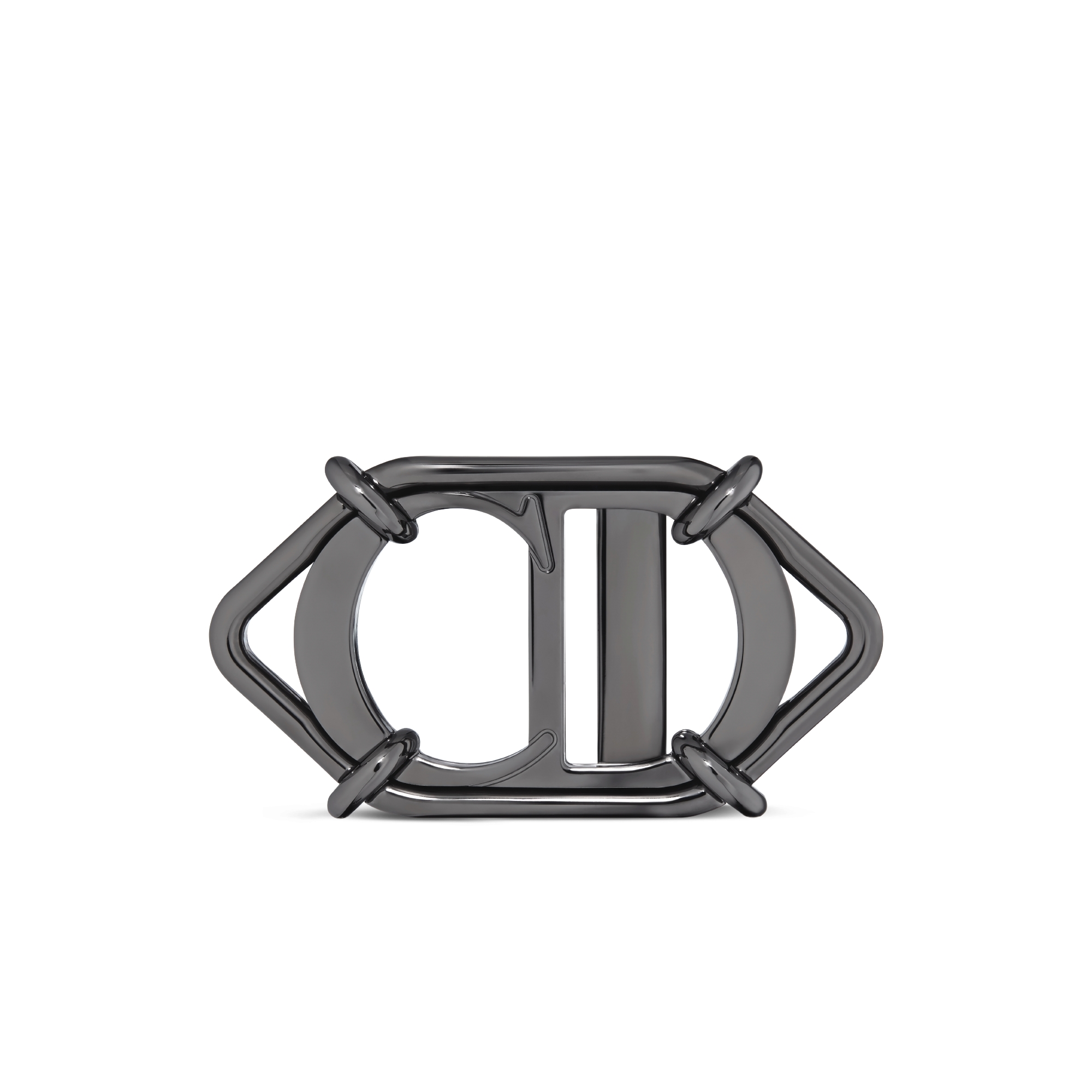 CD Gürtelschnalle Messing mit Ruthenium-Finish, 35 mm E01