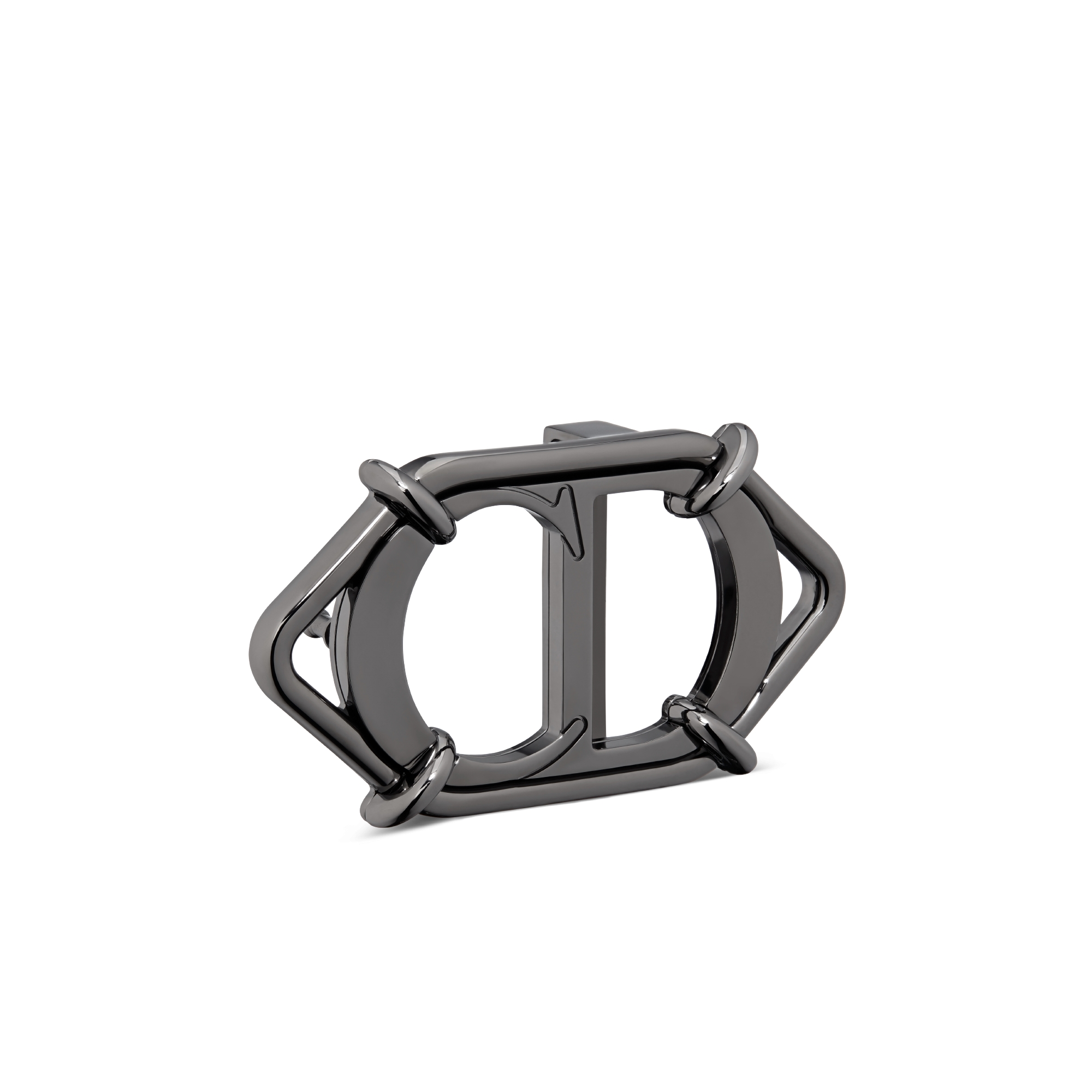 CD Gürtelschnalle Messing mit Ruthenium-Finish, 35 mm E03