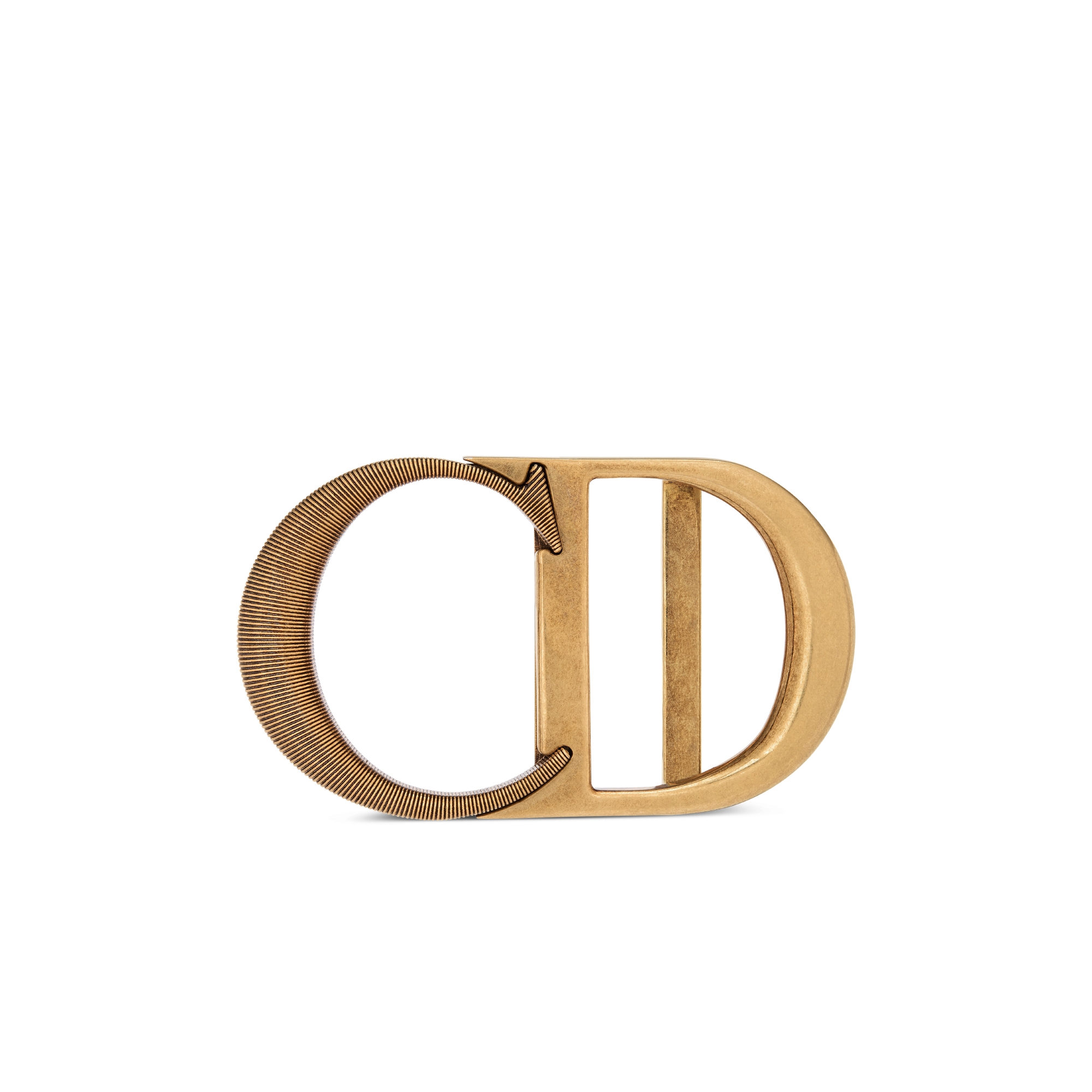 CD Icon Belt Buckle Antique Gold-Finish Brass, 35 MM E01