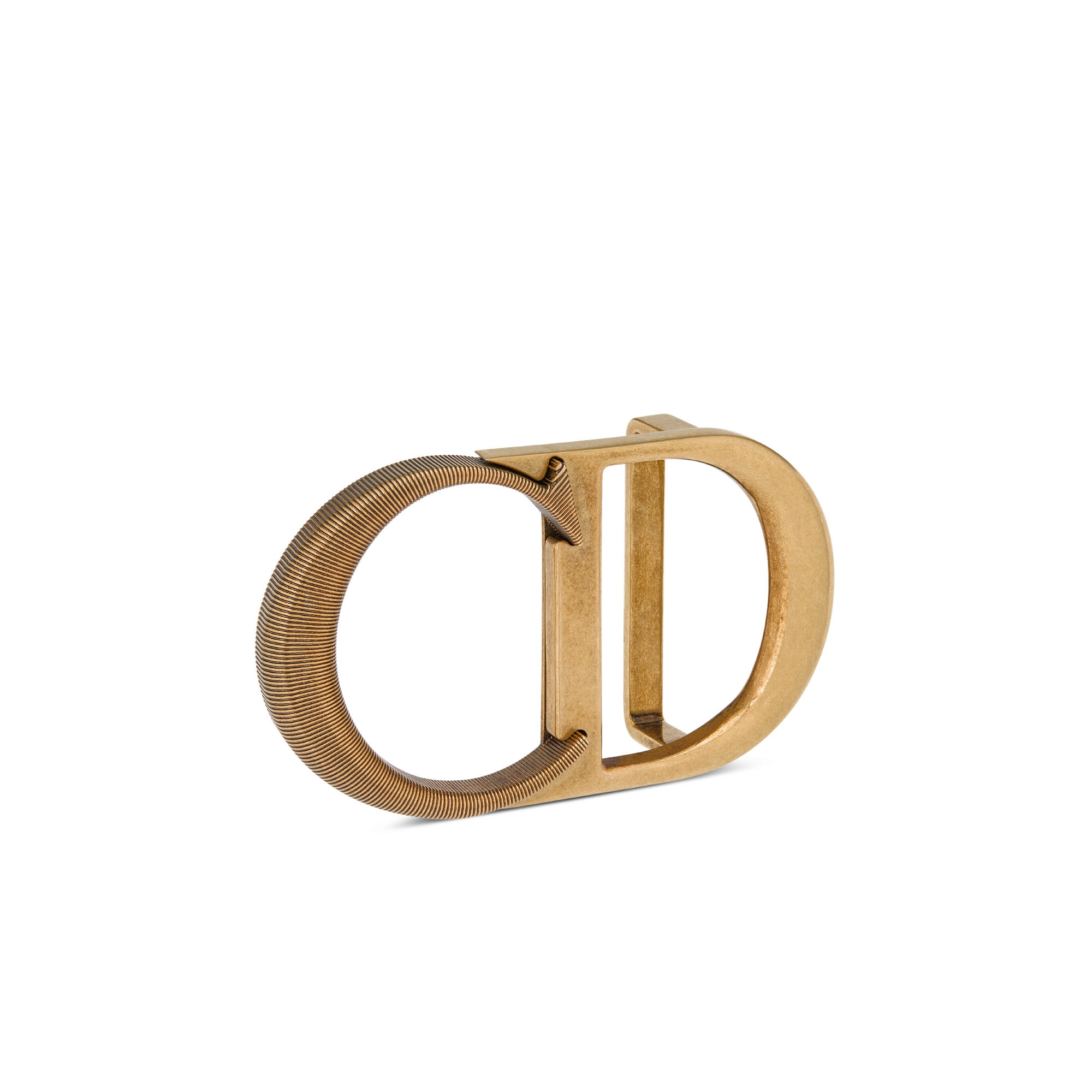 CD Icon Belt Buckle Antique Gold-Finish Brass, 35 MM E03