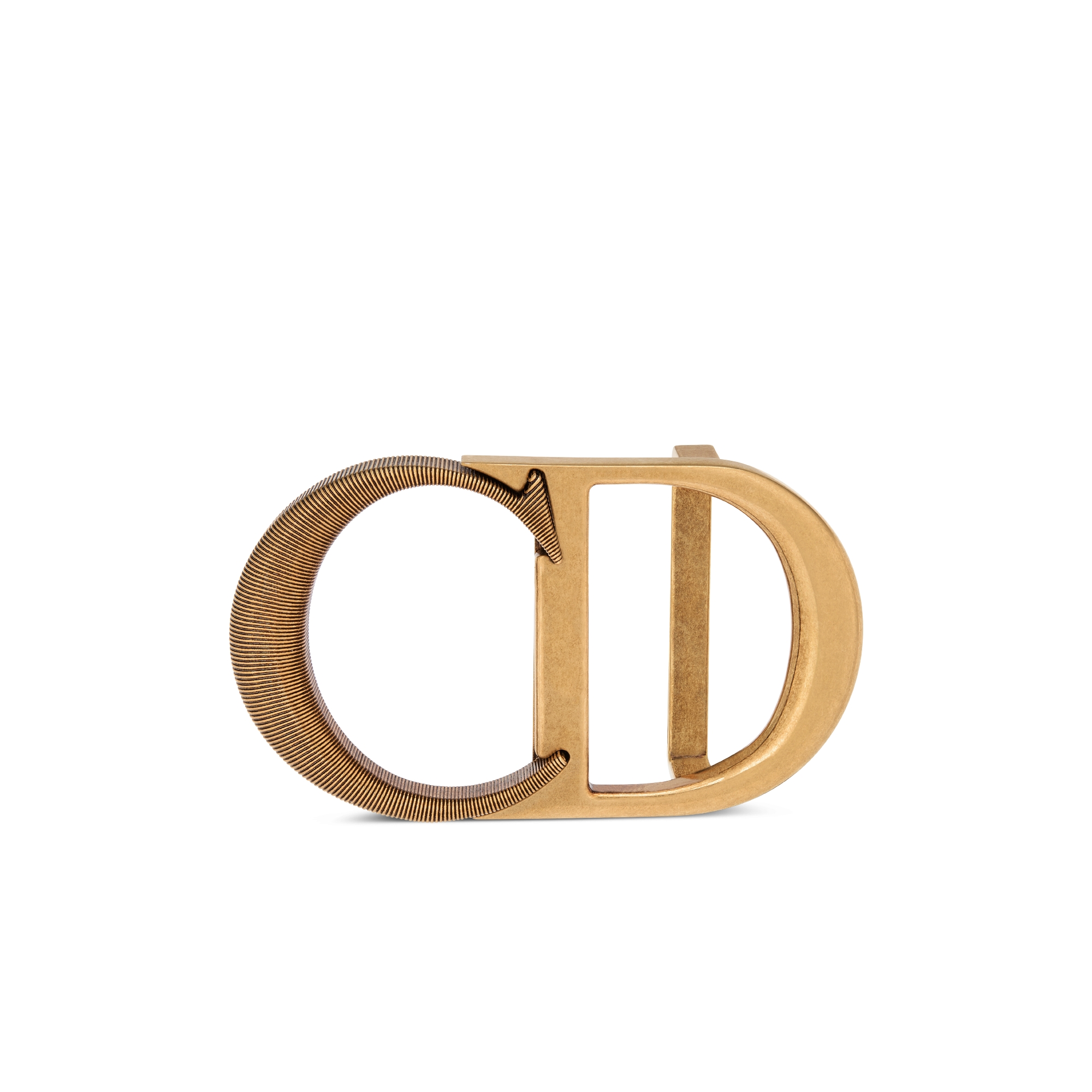 CD Icon Belt Buckle Antique Gold-Finish Brass, 35 MM E06