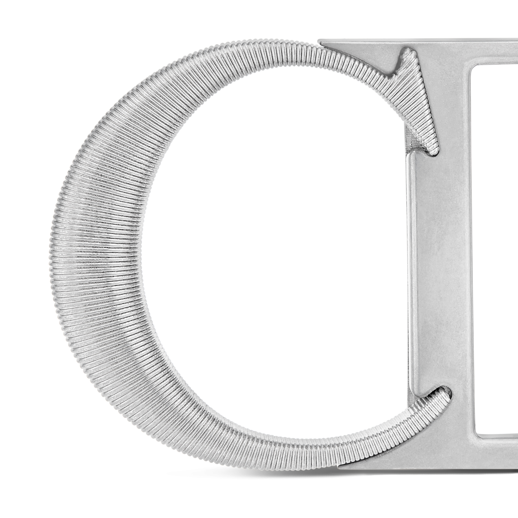 Boucle de ceinture CD Icon Laiton vieilli finition argentée, 35 mm E09