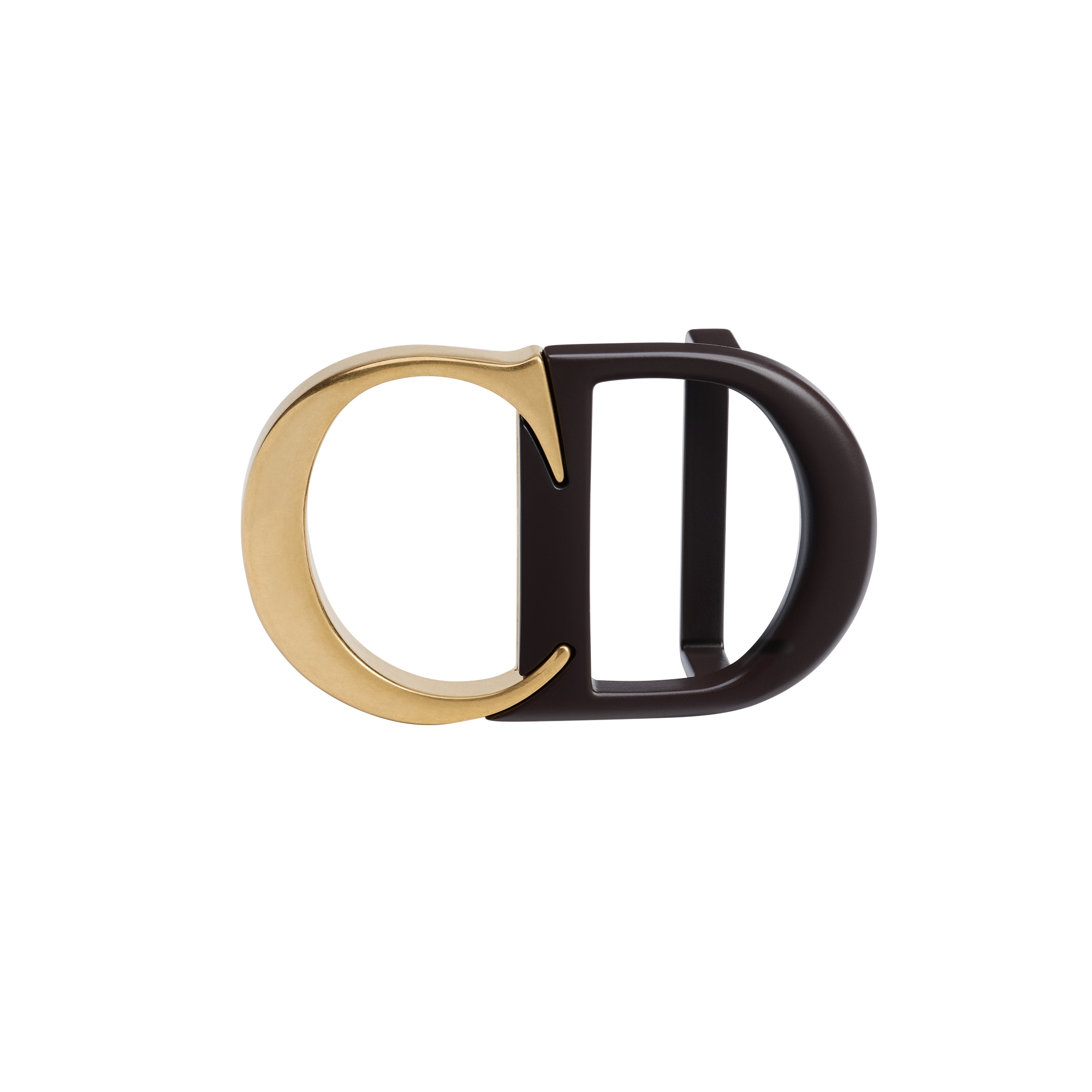 CD Icon Belt Buckle Brown Lacquer-Finish Brass, 35 MM | DIOR