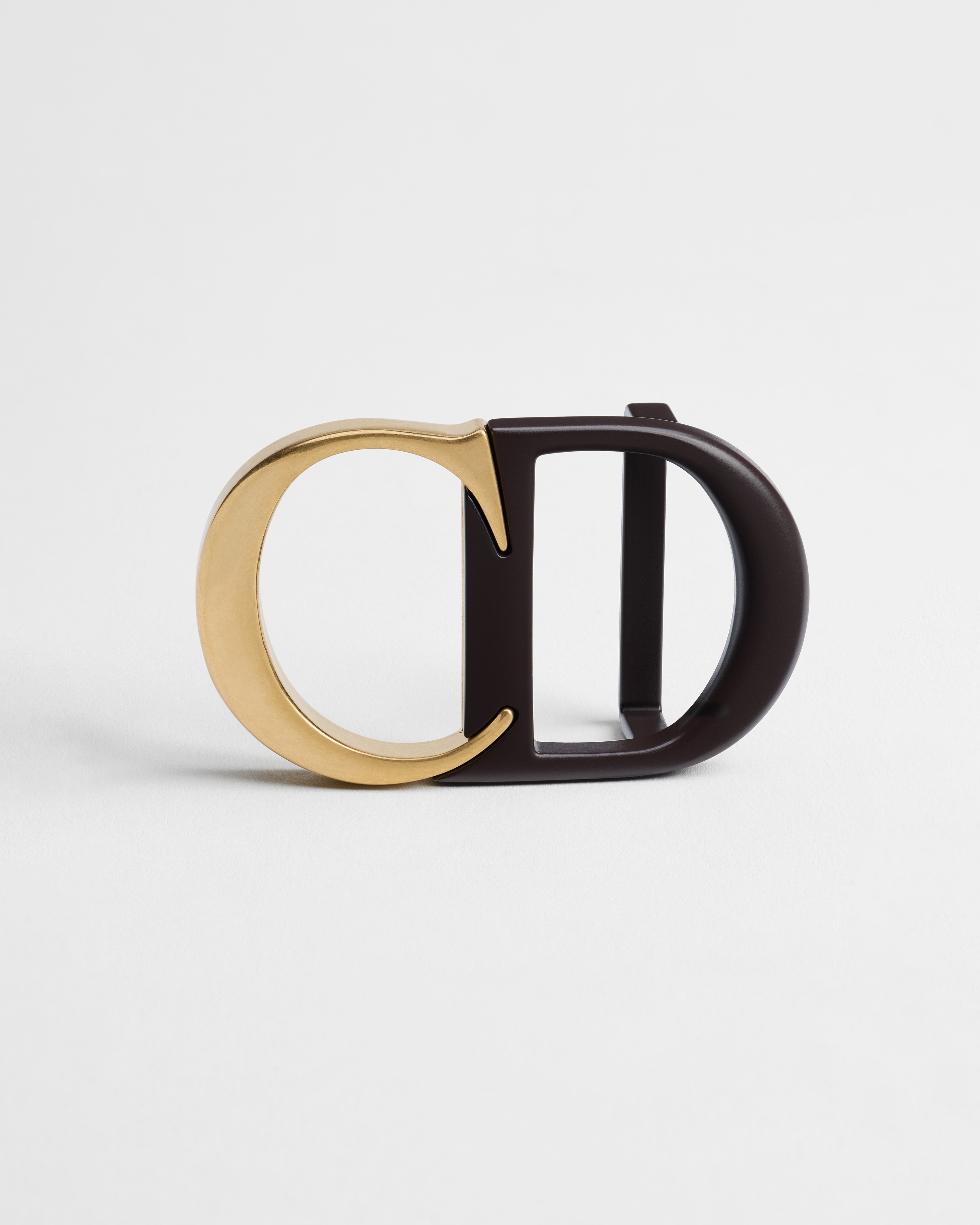 CD Icon Belt Buckle Brown Lacquer-Finish Brass, 35 MM E01