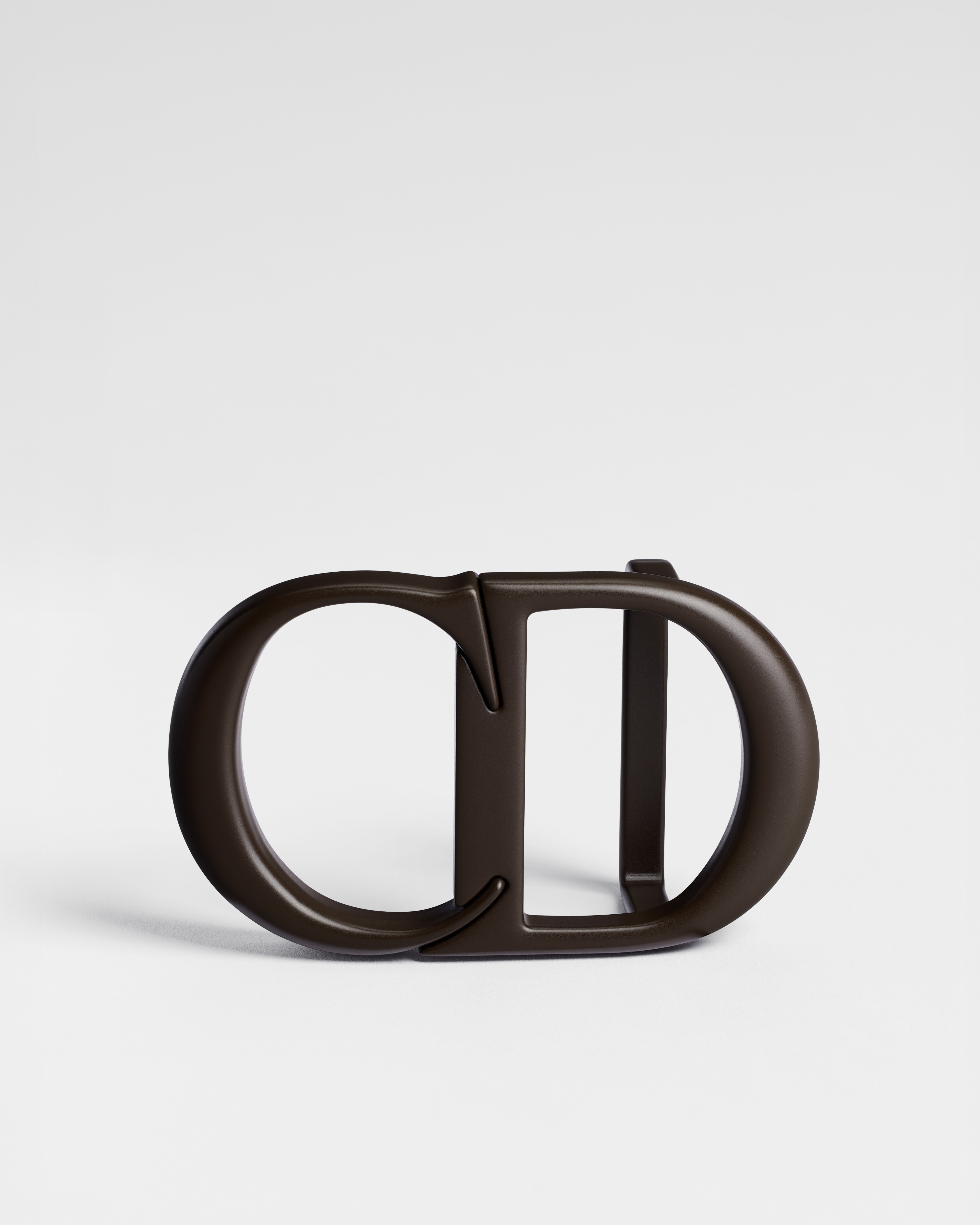 CD Icon Belt Buckle Brown Lacquer-Finish Brass, 35 MM E01
