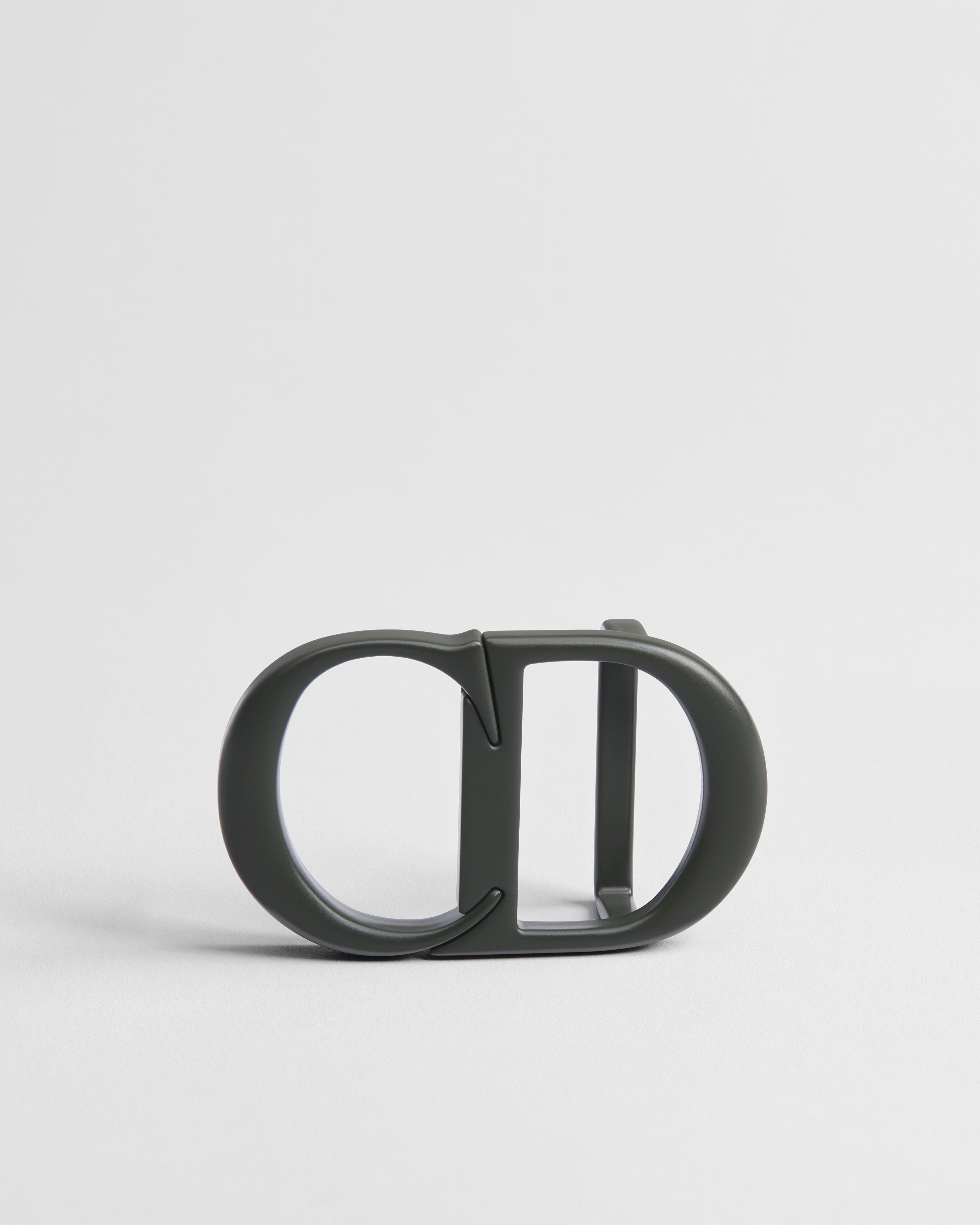 CD Icon Belt Buckle Khaki Lacquer-Finish Brass, 35 MM E01