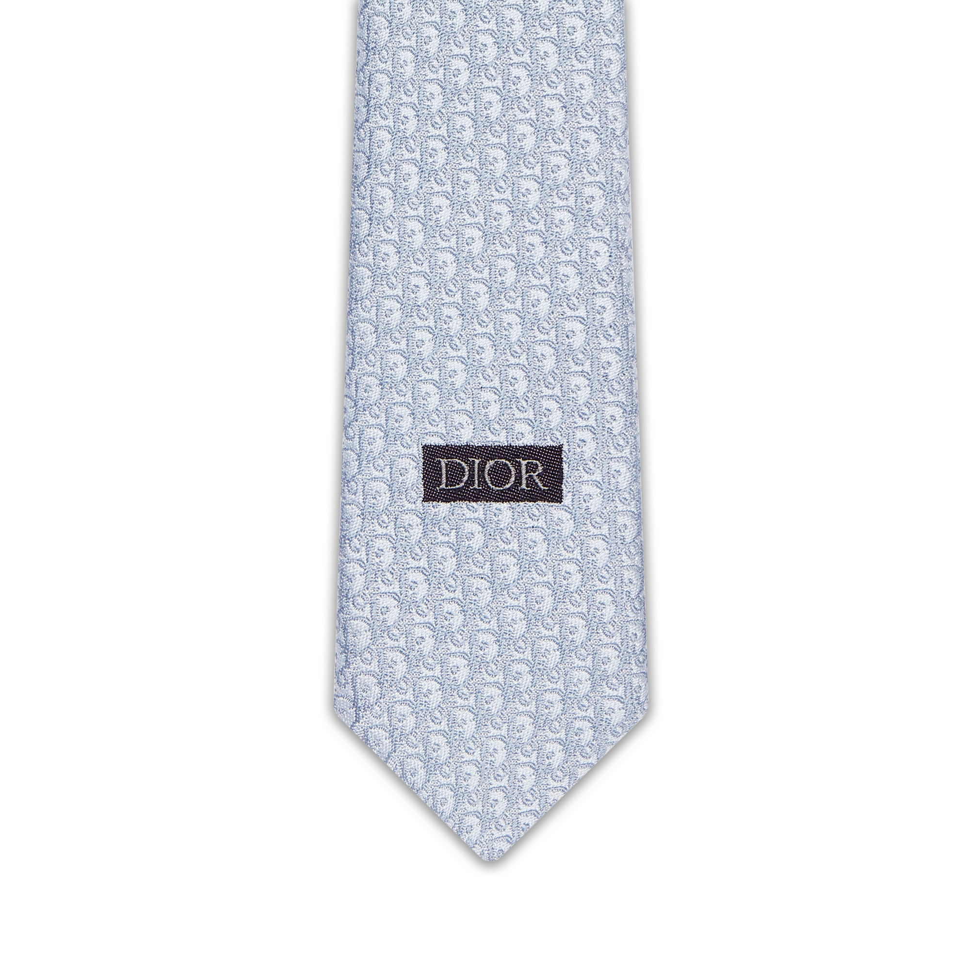 Dior Oblique Tie Light Blue and Blue Silk E09