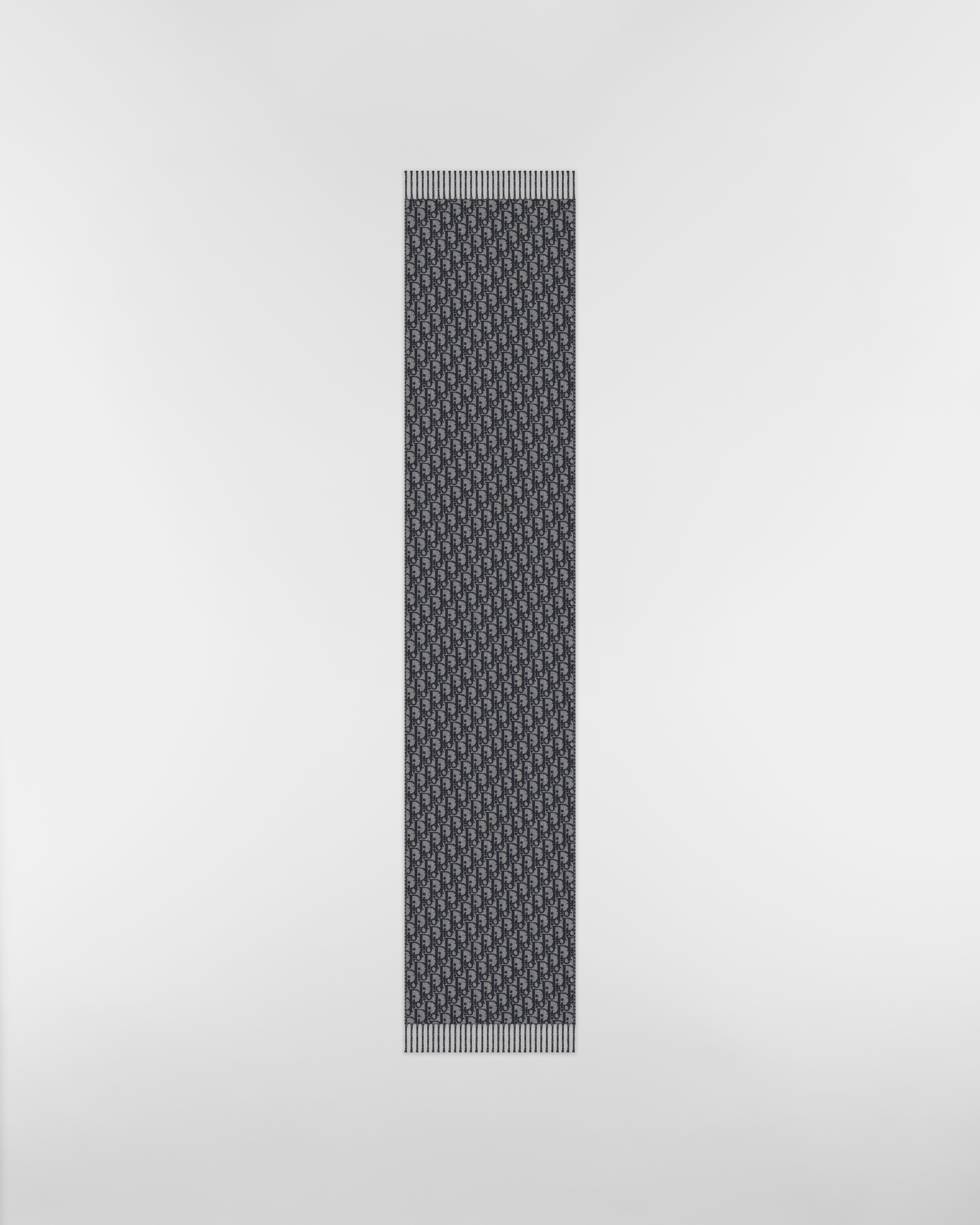 Dior Oblique Wendeschal Wolle und Kaschmir in Blau und Grau E07