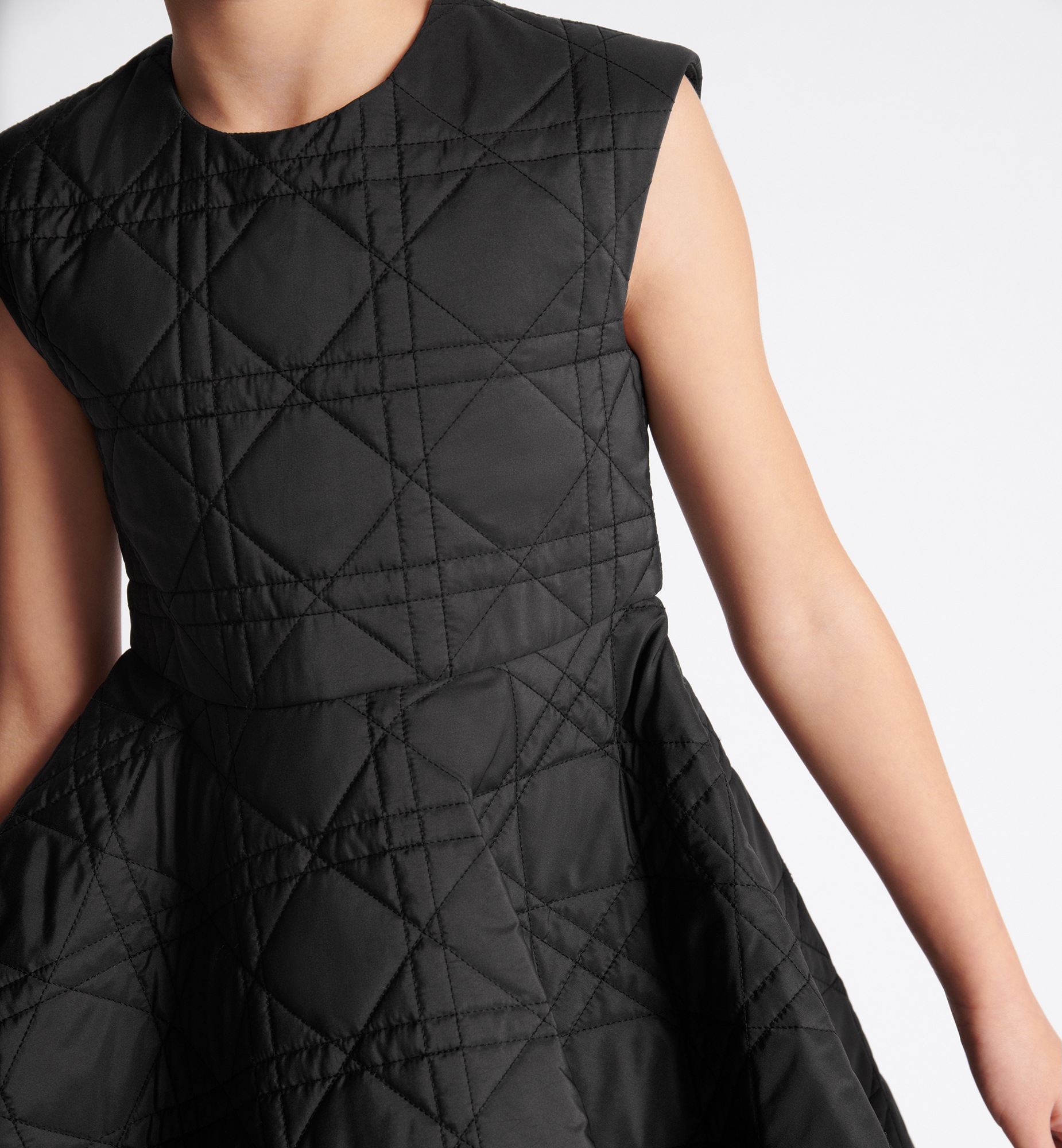 Kids' Flared Dress Black Macrocannage Technical Fabric E14