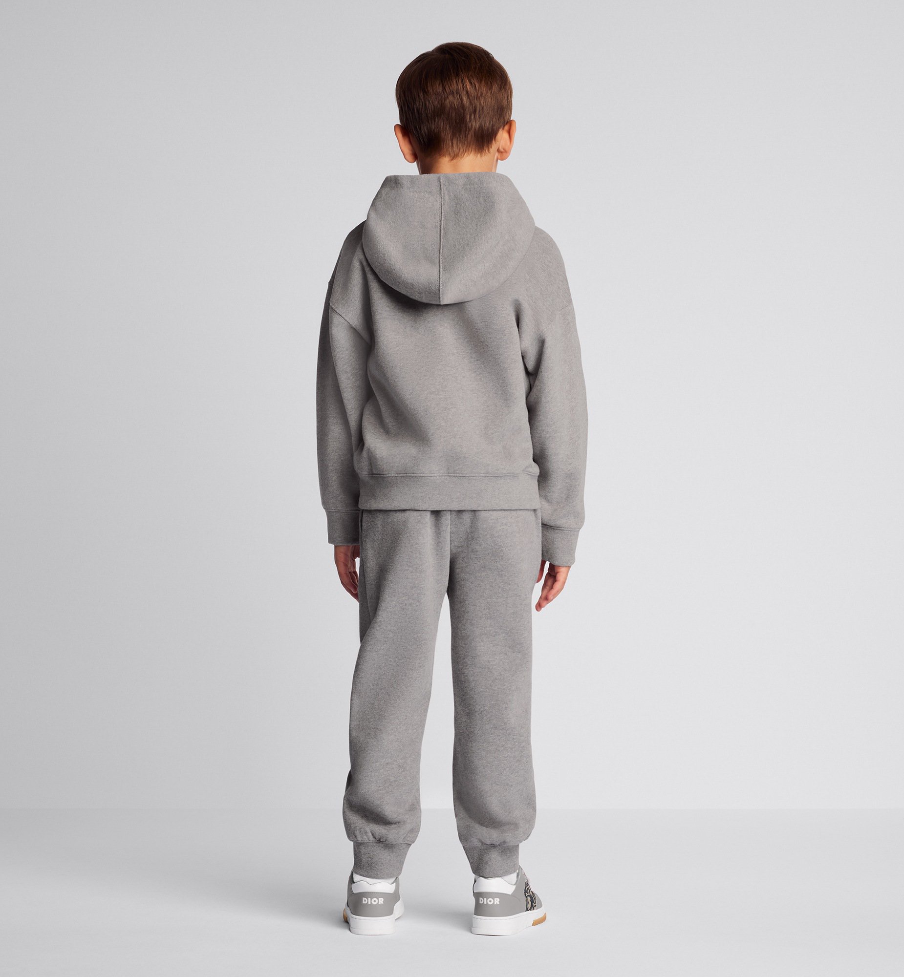 Joggingbroek voor kinderen met Christian Dior Couture kenmerk Gemeleerd grijze katoenfleece DIOR