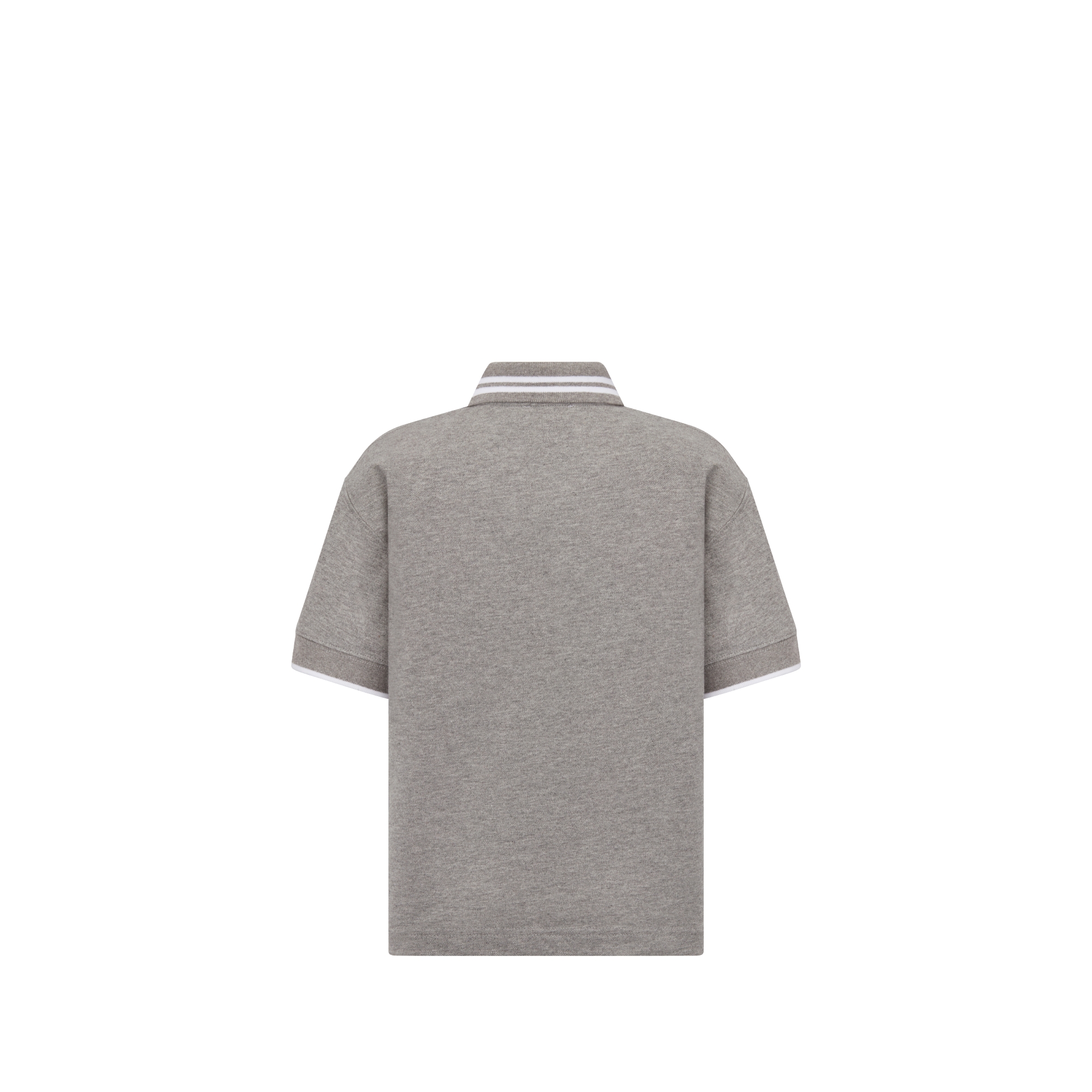 Christian Dior Couture Poloshirt für Kinder Baumwollpikee in meliertem Grau E08