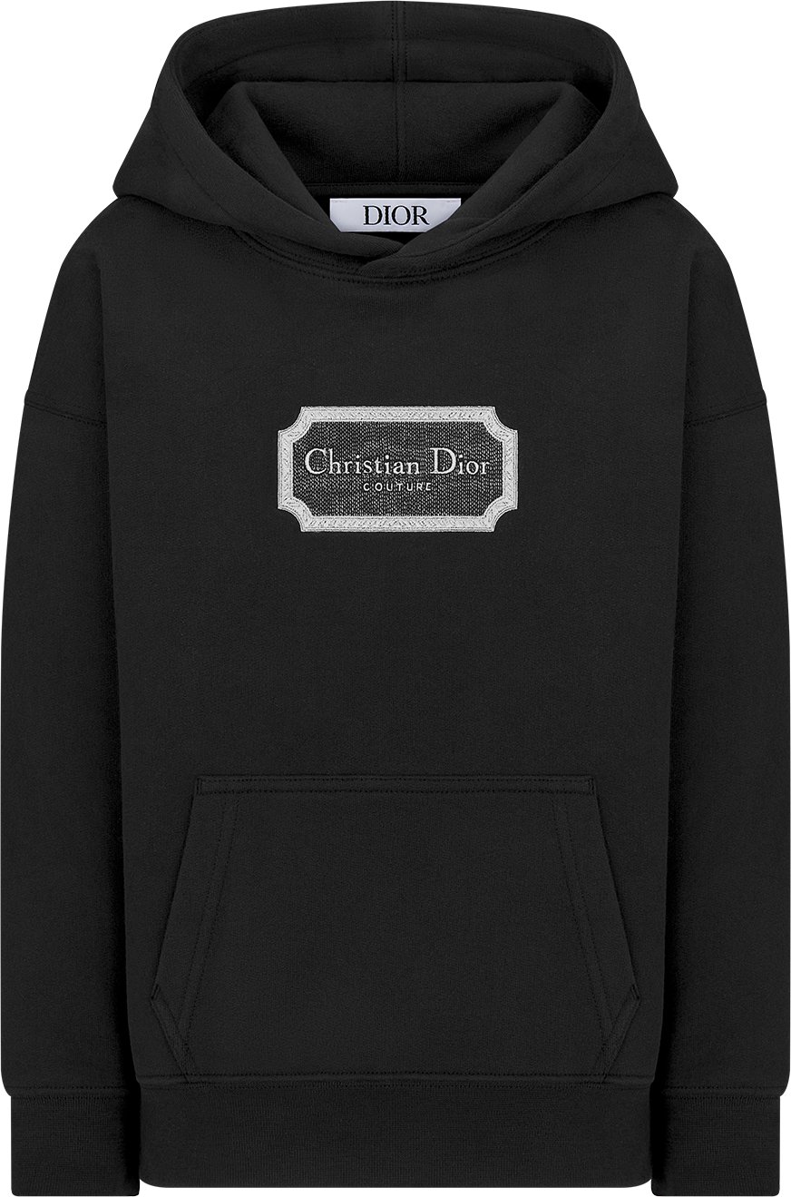 Kids Christian Dior Couture Hooded Sweatshirt Black Cotton Fleece DIOR