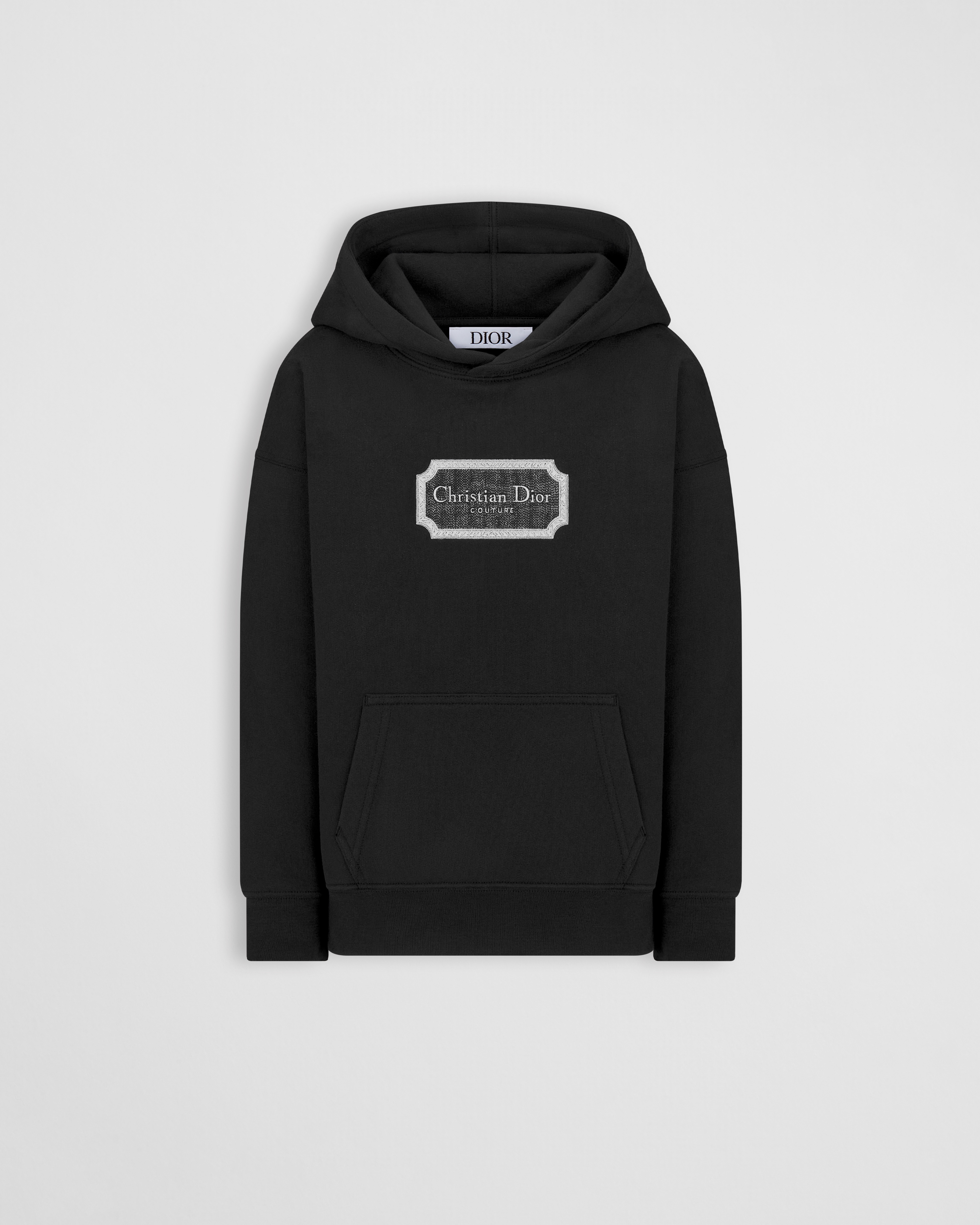 Christian Dior Couture Kapuzenpullover für Kinder Baumwollfleece in Schwarz E01