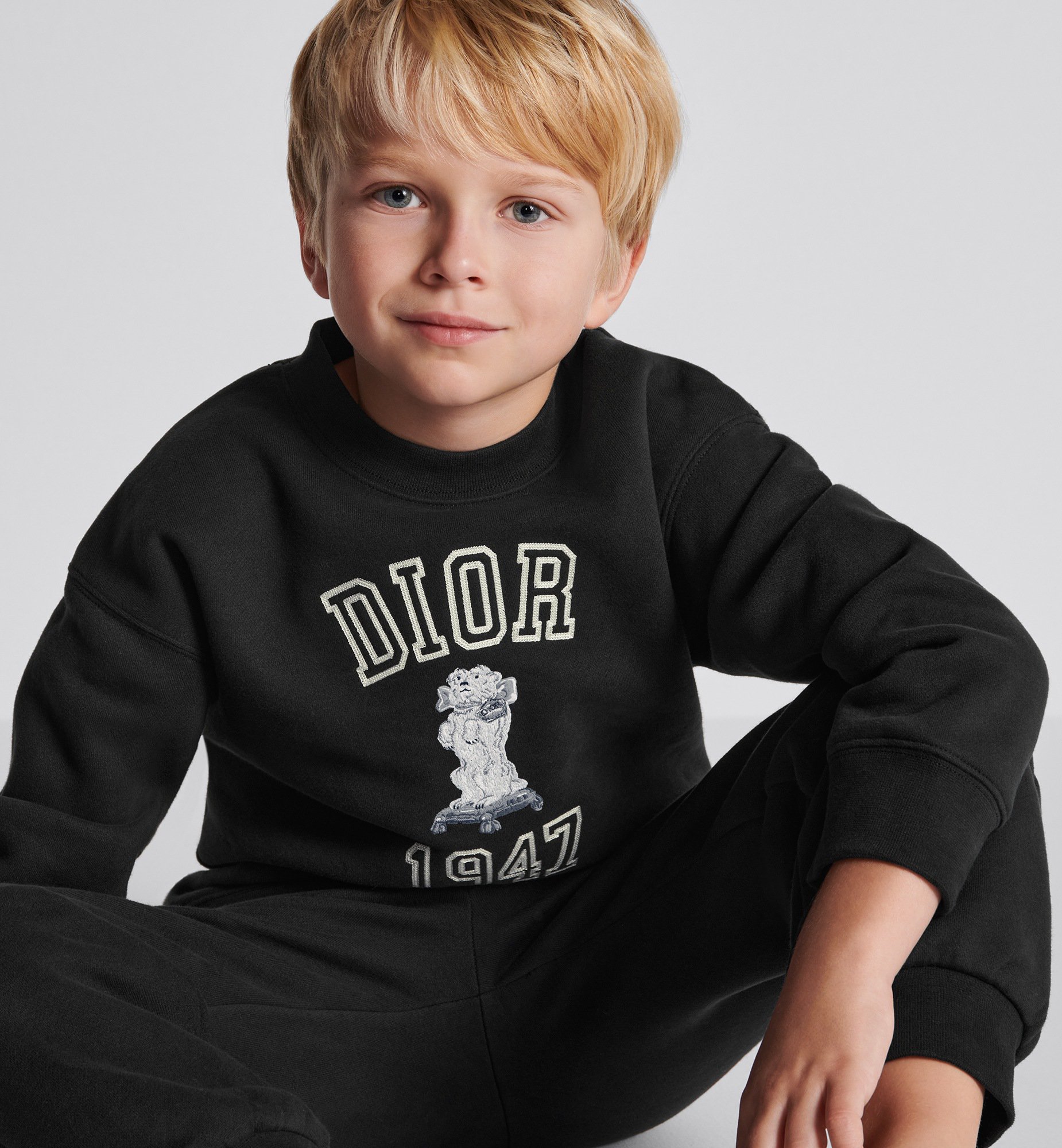 Felpa Bobby per bambini Cotone felpato nero DIOR