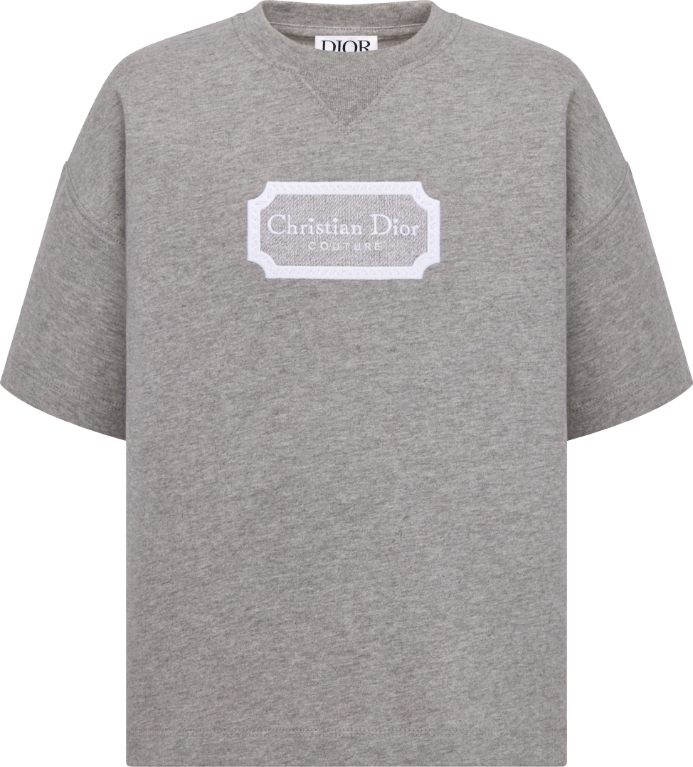 Kids Christian Dior Couture T Shirt Heathered Gray Cotton Jersey DIOR