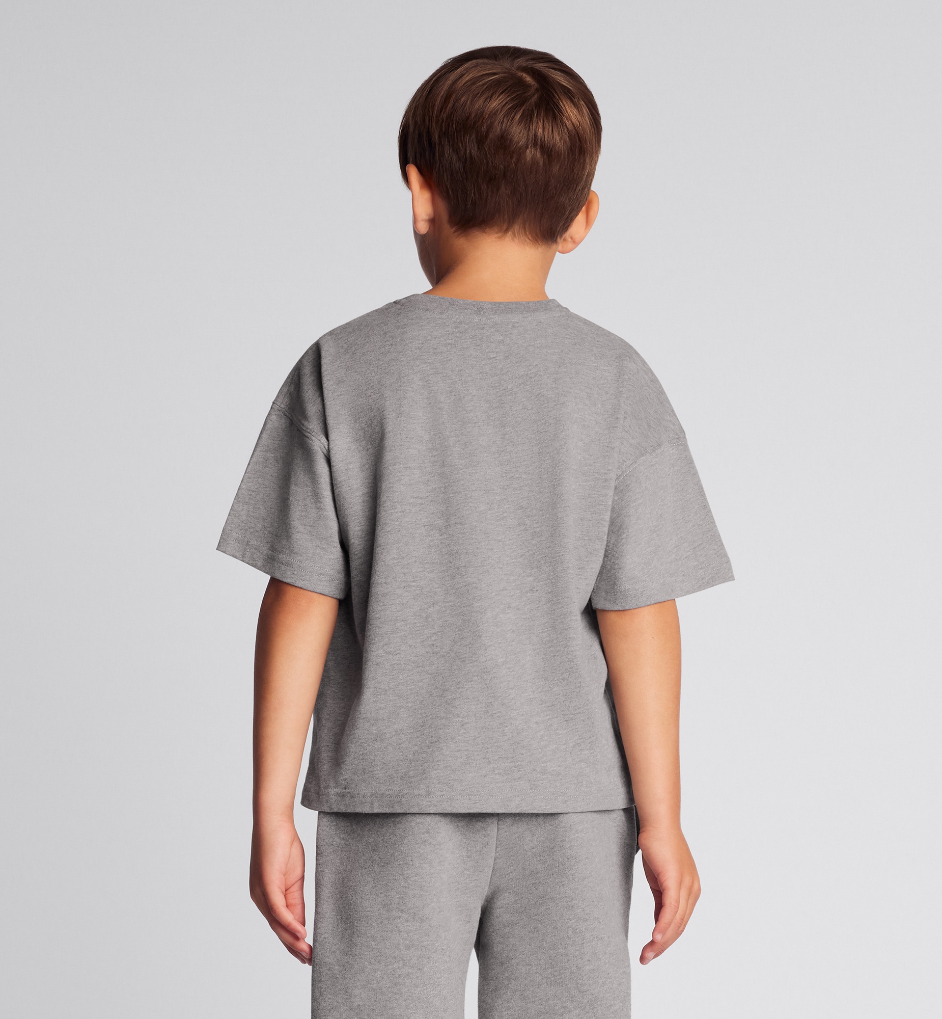 Christian Dior Couture T-Shirt für Kinder Baumwolljersey in meliertem Grau E13